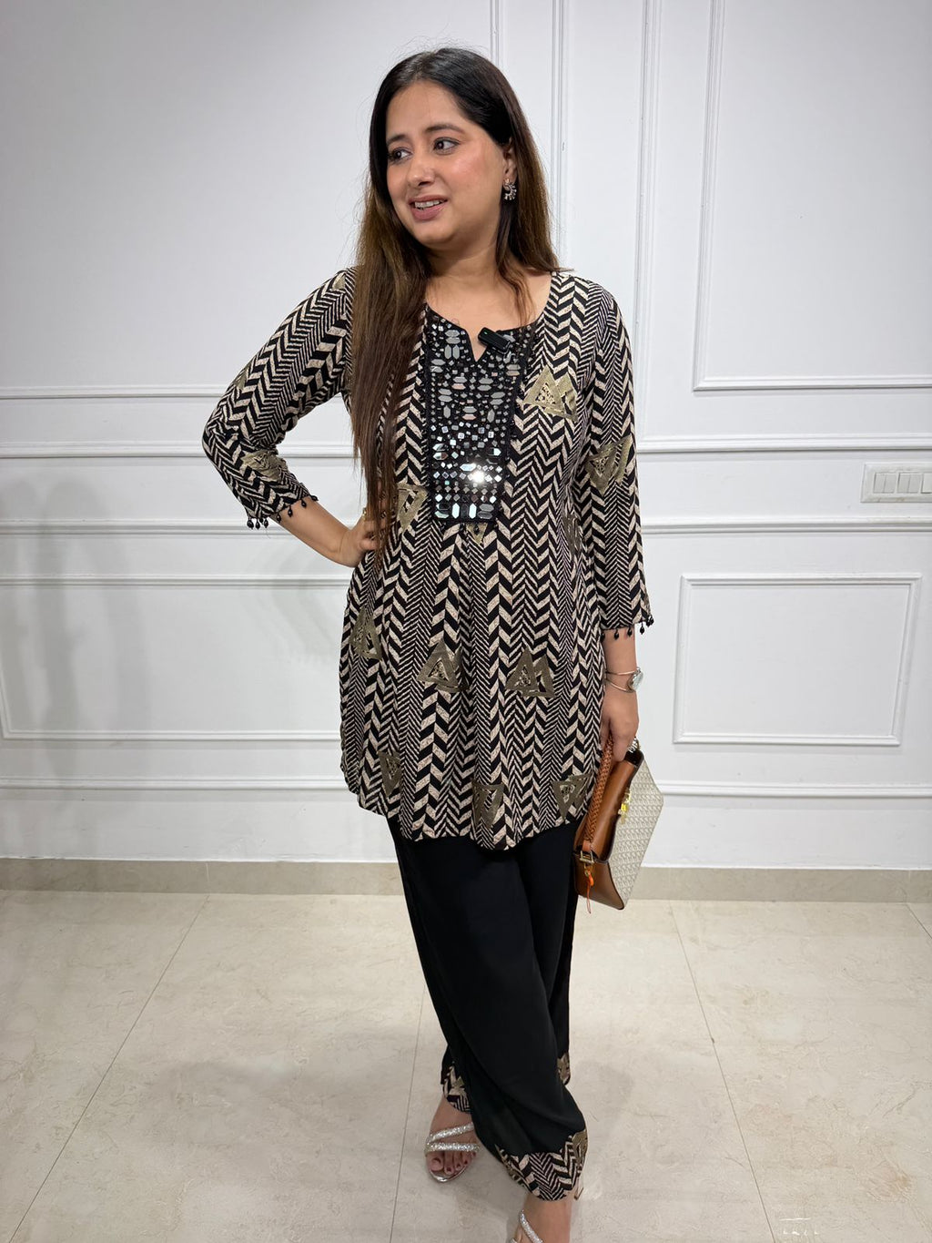 Zireh | Mirror Work Printed Co-ord Set