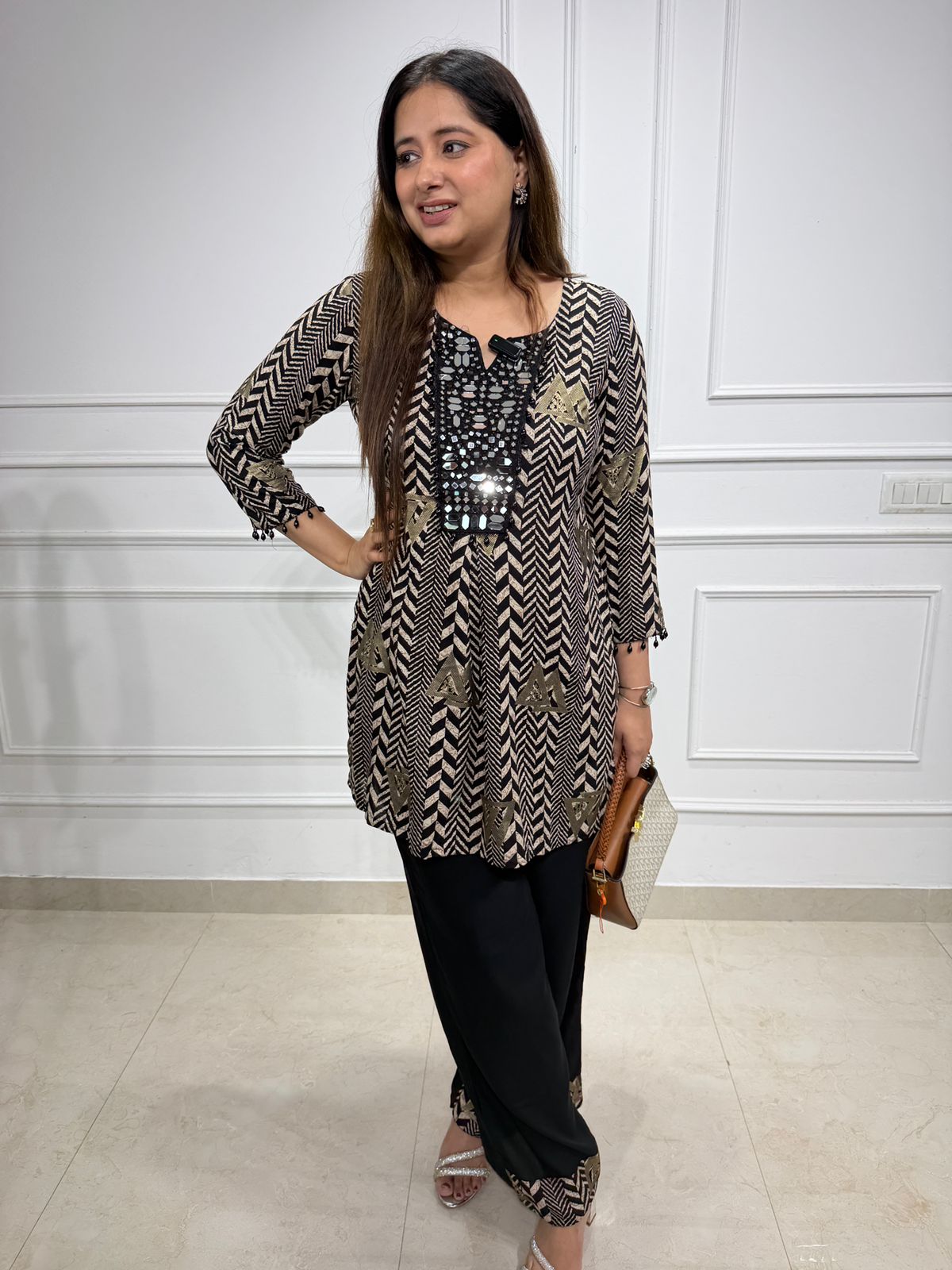 Zireh | Mirror Work Printed Co-ord Set
