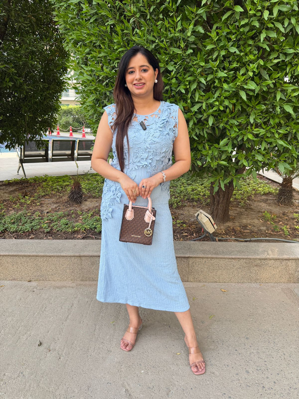 Soléa | Floral Lace Midi Dress