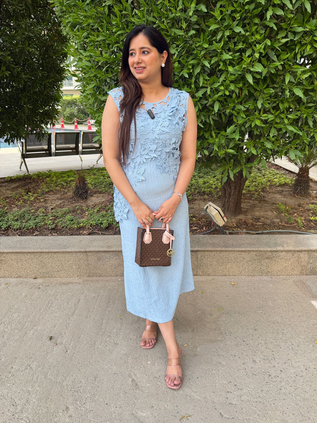 Soléa | Floral Lace Midi Dress