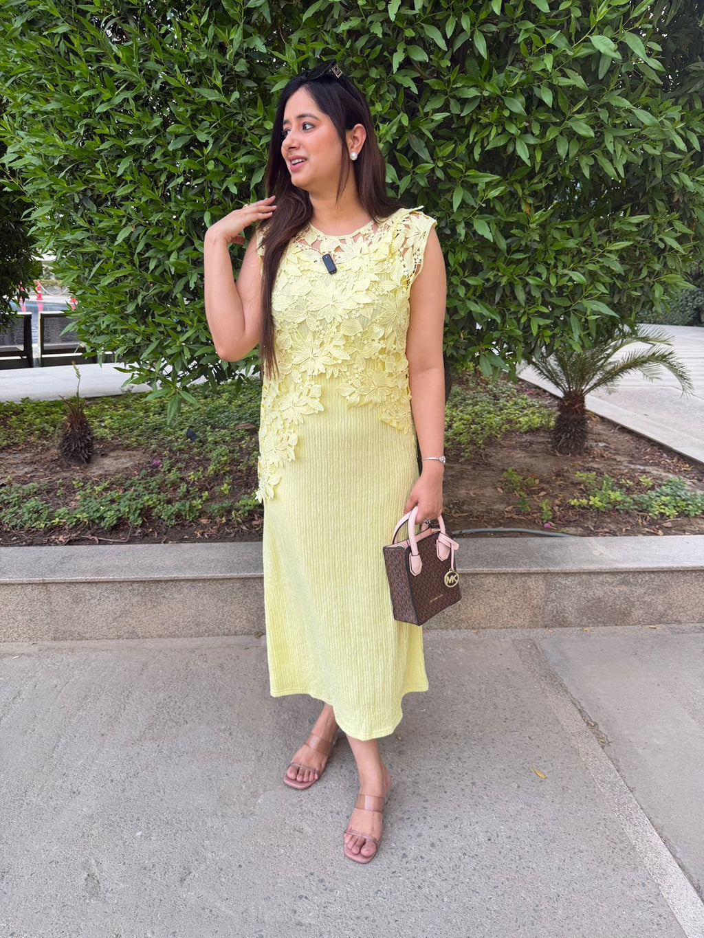 Soléa | Floral Lace Midi Dress