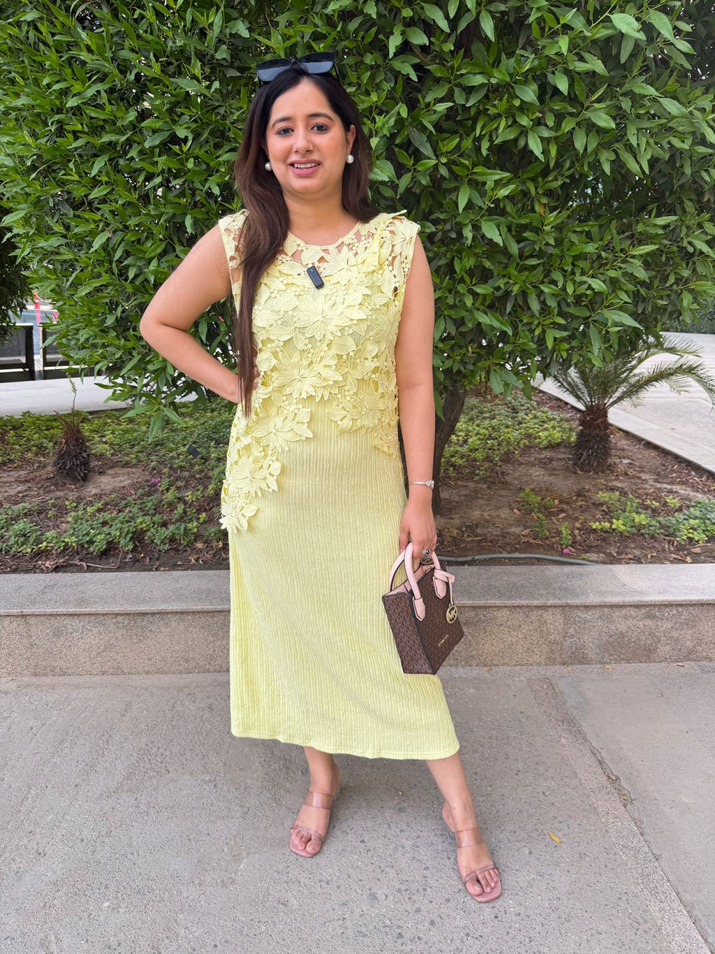 Soléa | Floral Lace Midi Dress