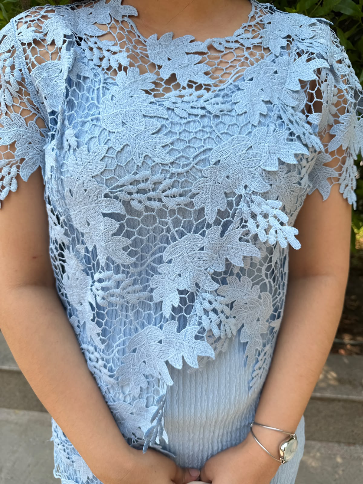 Neelima | Lace Overlay Midi Dress