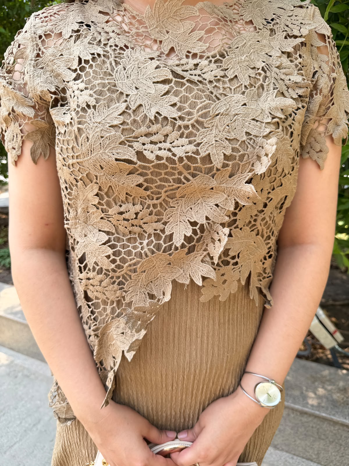 Neelima | Lace Overlay Midi Dress