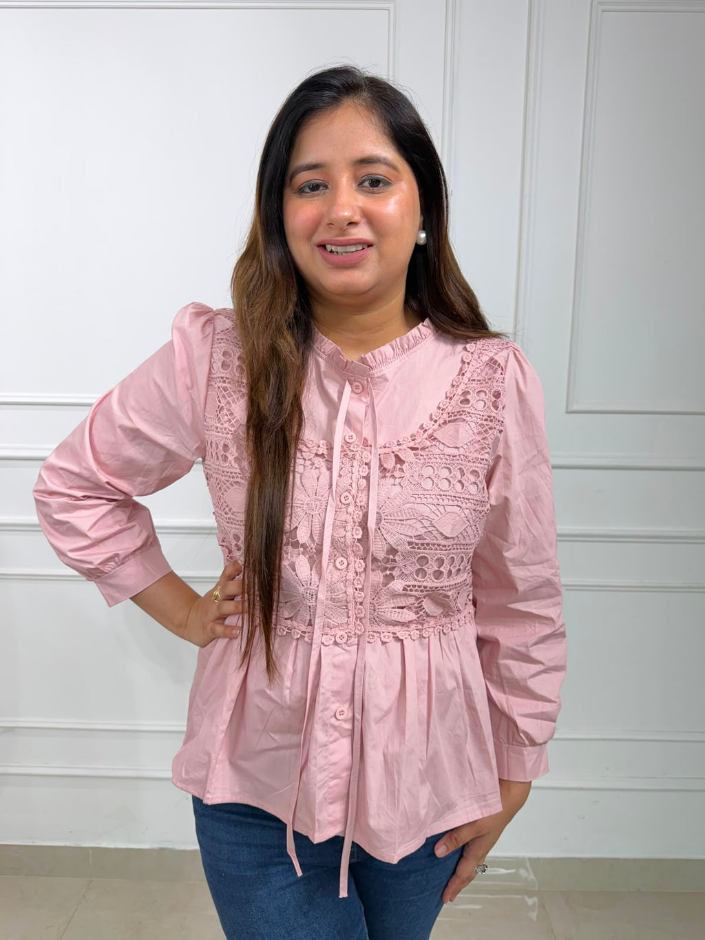 Vamika Lace Peplum Top | Detail Peplum Top for Women