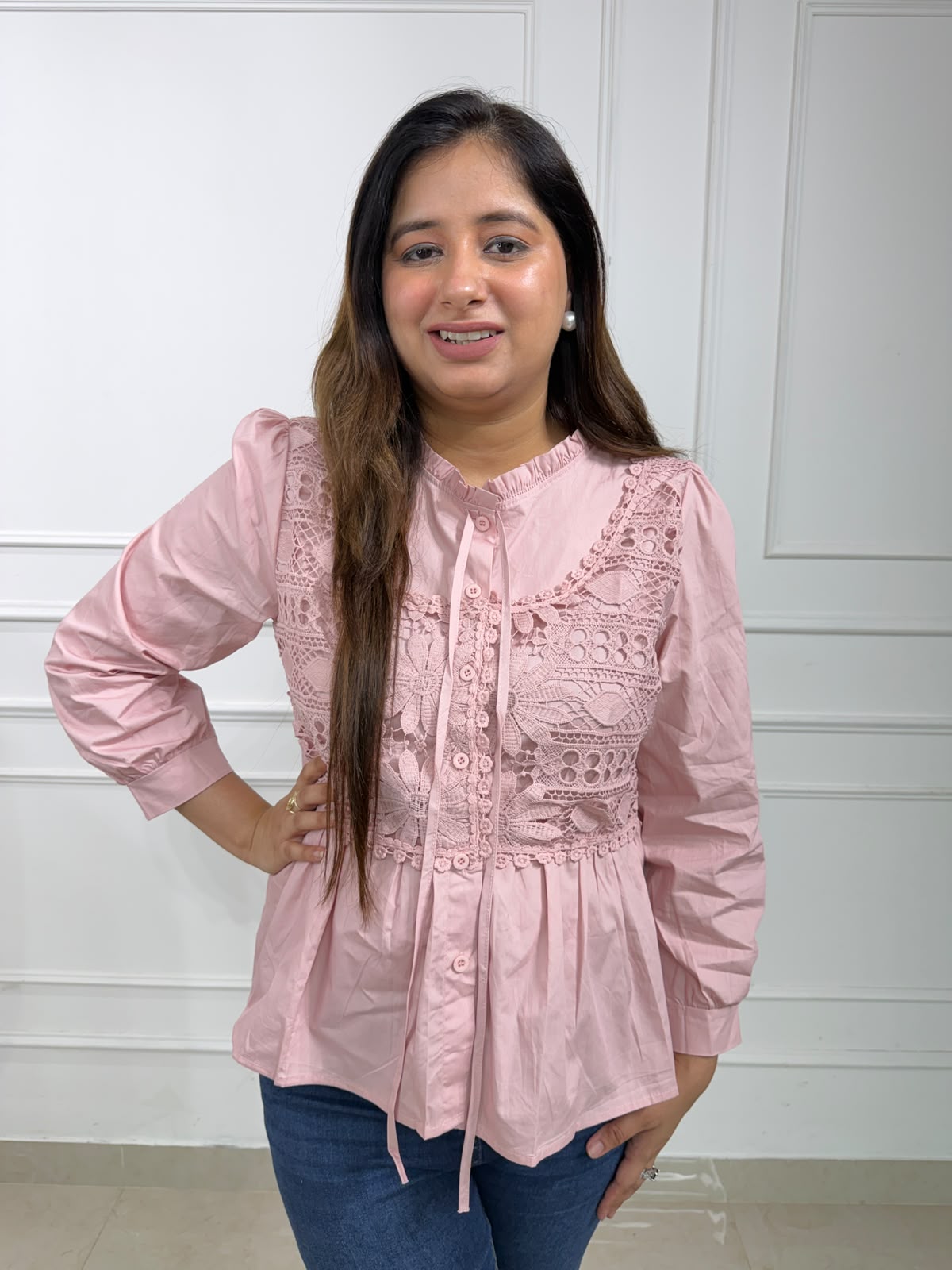 Vamika Lace Peplum Top | Detail Peplum Top for Women