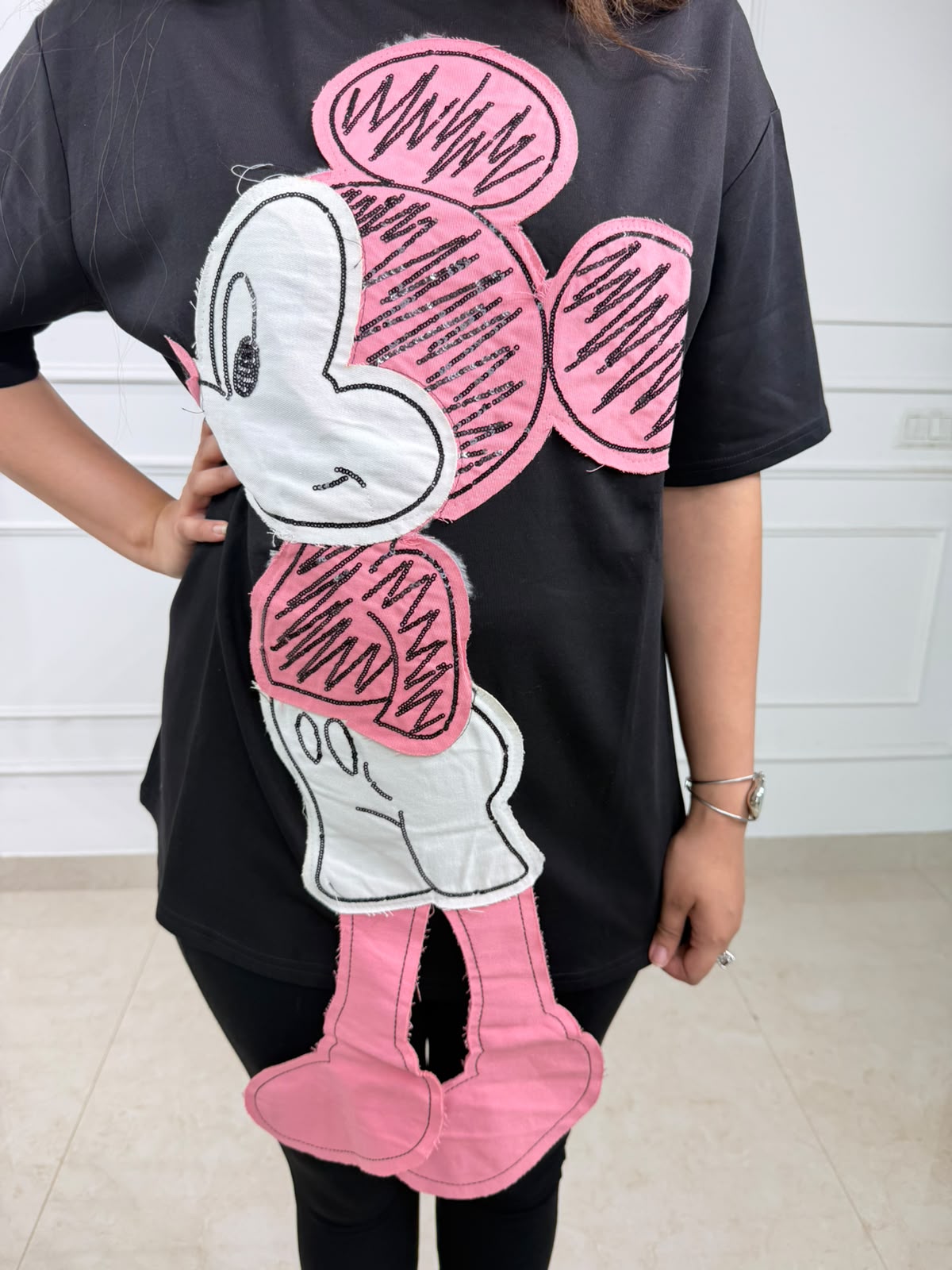 Misha | Oversized Character Graphic Cotton T-Shirt for Women
