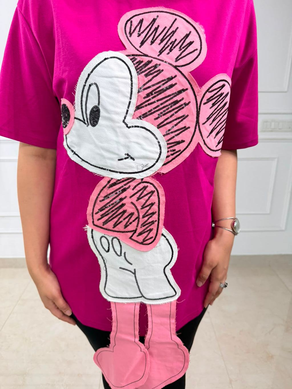 Misha | Oversized Character Graphic Cotton T-Shirt for Women