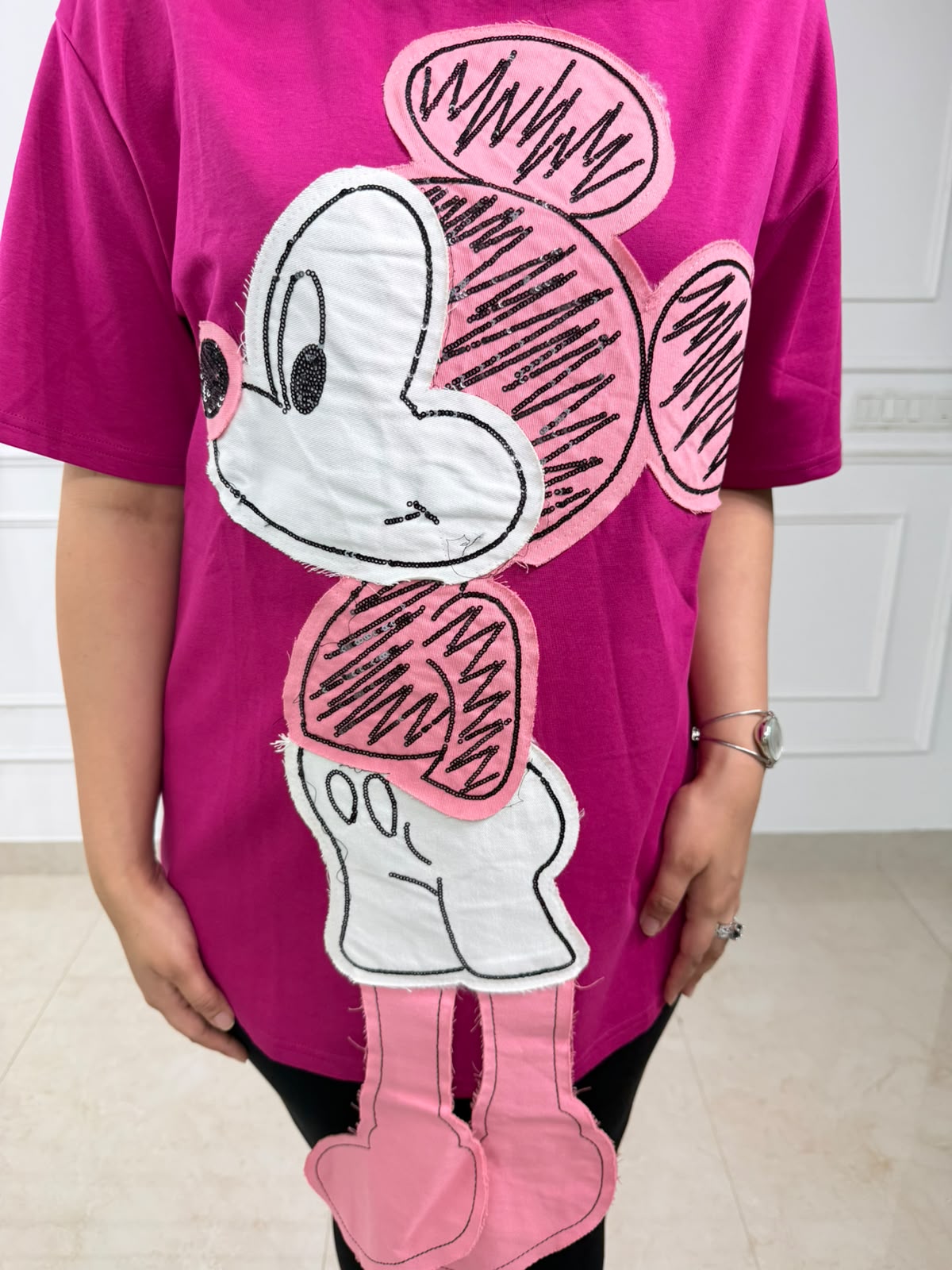 Misha | Oversized Character Graphic Cotton T-Shirt for Women