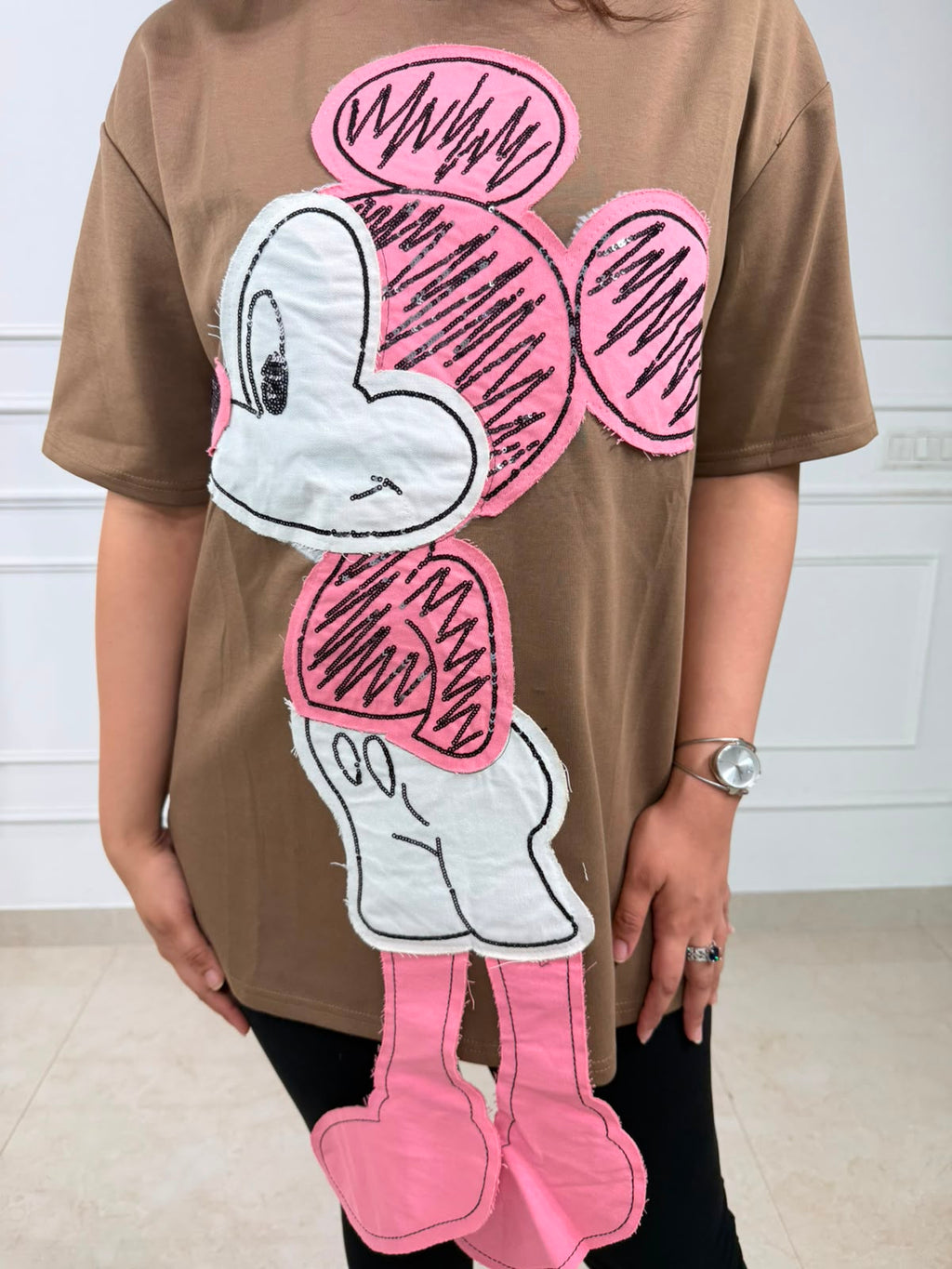 Misha | Oversized Character Graphic Cotton T-Shirt for Women