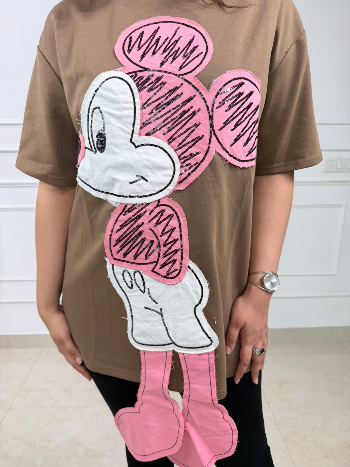 Misha | Oversized Character Graphic Cotton T-Shirt for Women