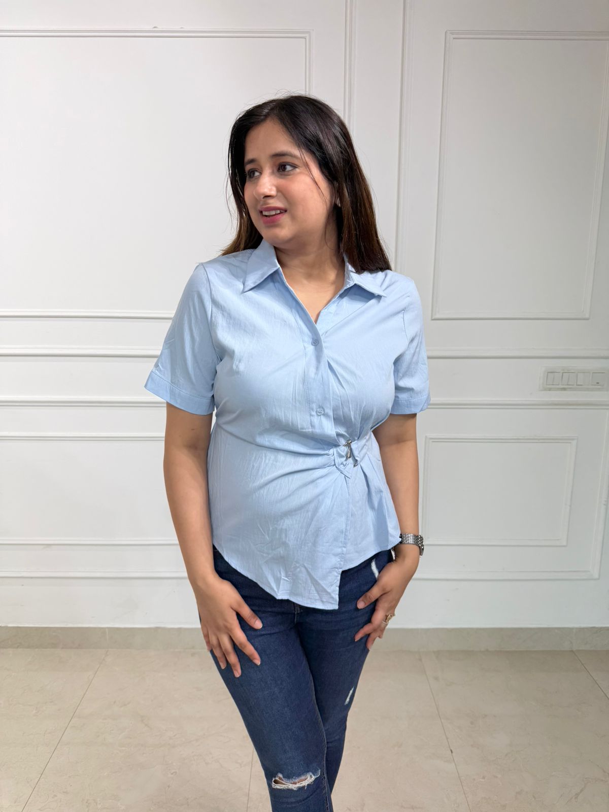 Kiara | Cinch Shirt Waist Cotton Shirt for Women