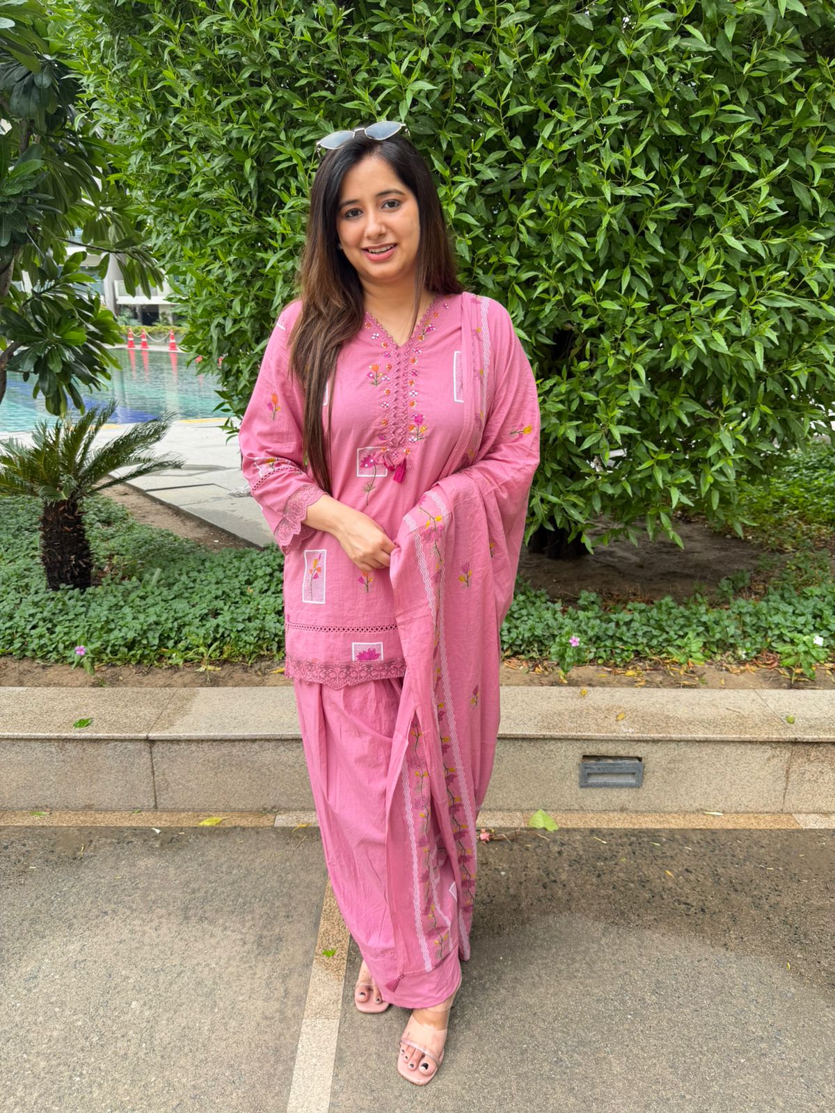Aadhya | Embroidered Kurta with Straight Pant & Dupatta Set for Women