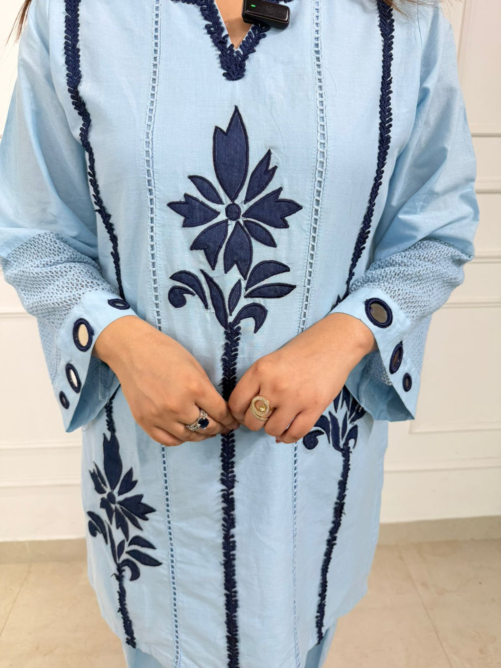 Aarika | Floral Embroidered Straight Kurta with Relaxed Pants Co-ord Set for Women