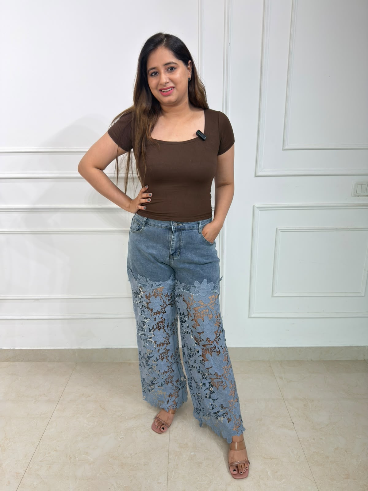 Vastra | Women's Solid Square Neck Fitted Top | Short Sleeve Stretch Slim Fit Casual Everyday Essential Tee