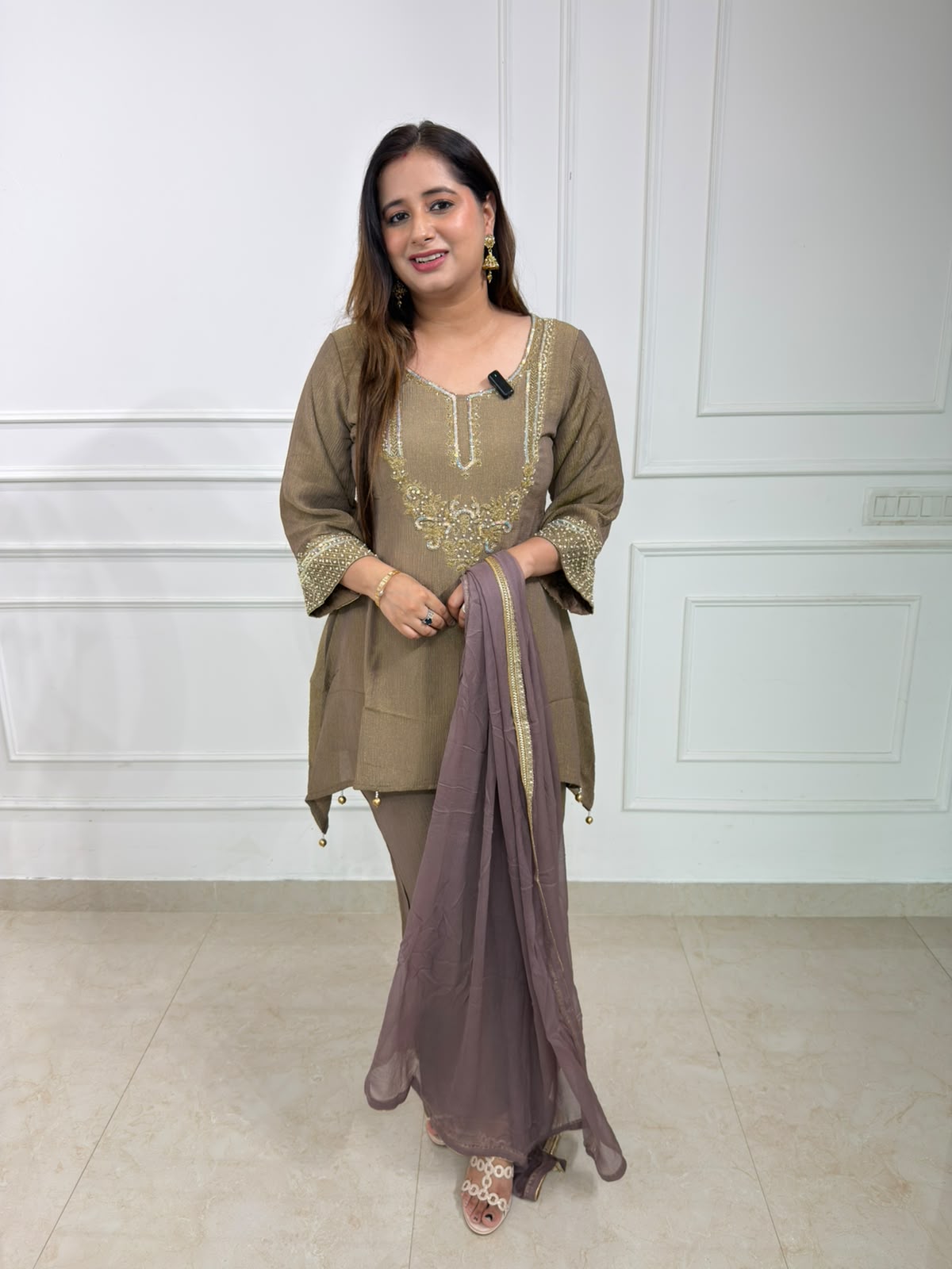 Cocoa | Grace Embroidered Suit Set