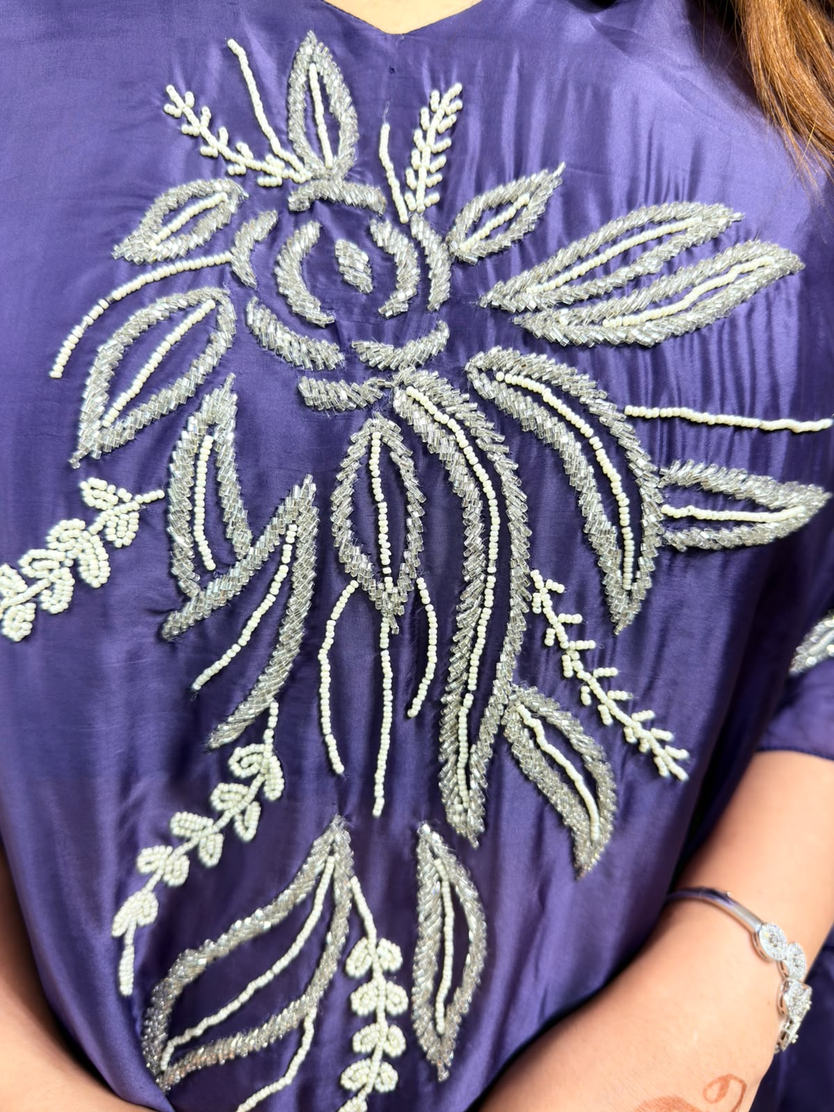 Viola | Floral Embroidered Kaftan Co-Ord Set