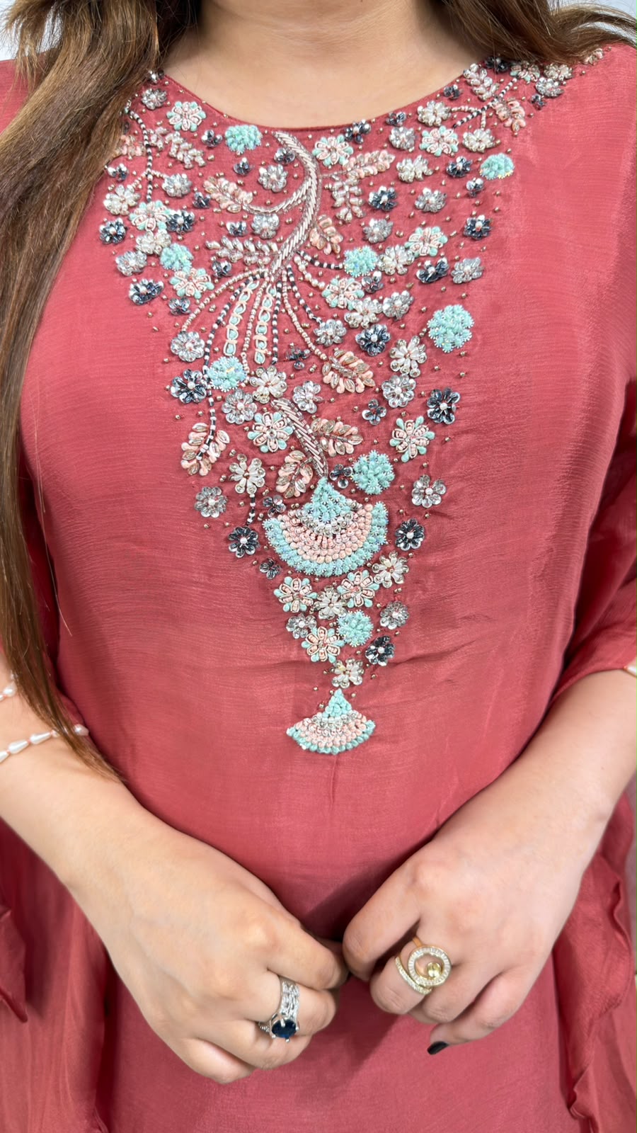 Zareen | Women's Embroidered Kaftan Kurta with Sharara Set