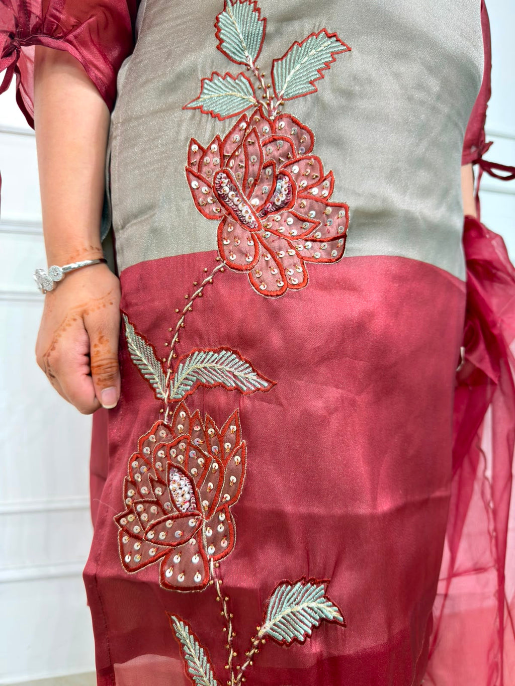 Meridienne | Premium Embroidered Organza Suit Set with Elegant Dupatta