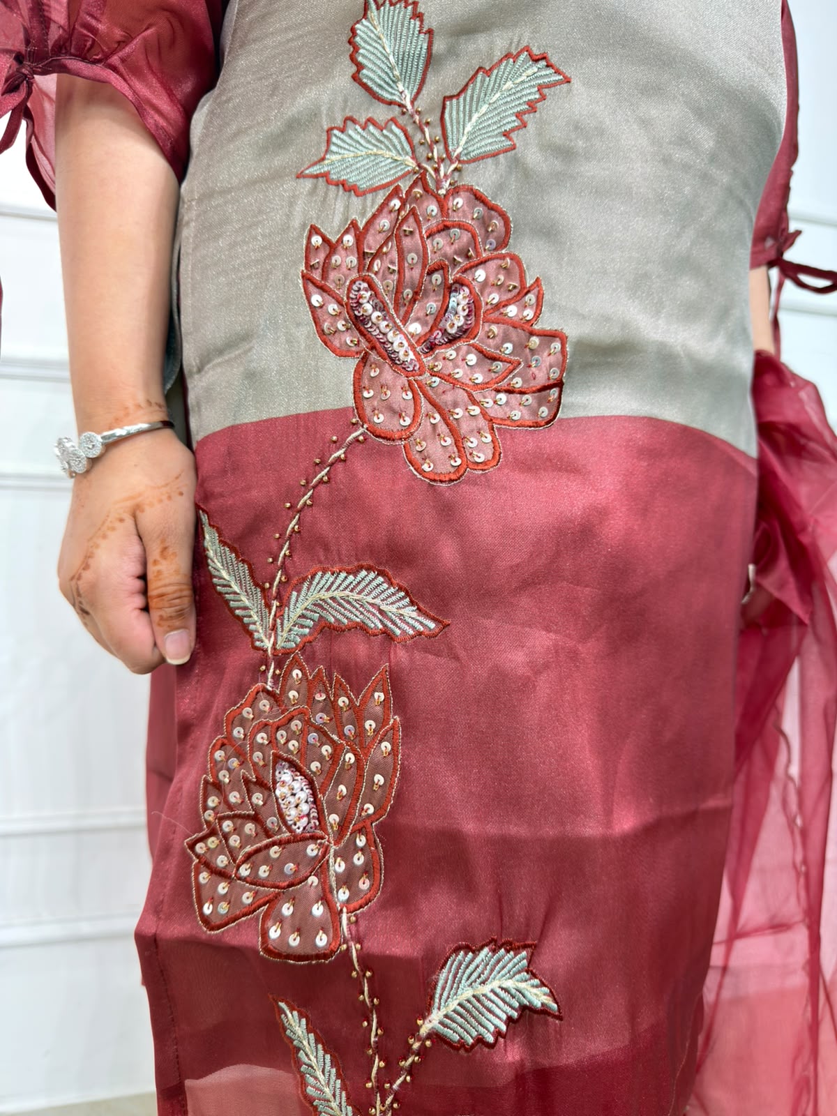 Meridienne | Premium Embroidered Organza Suit Set with Elegant Dupatta