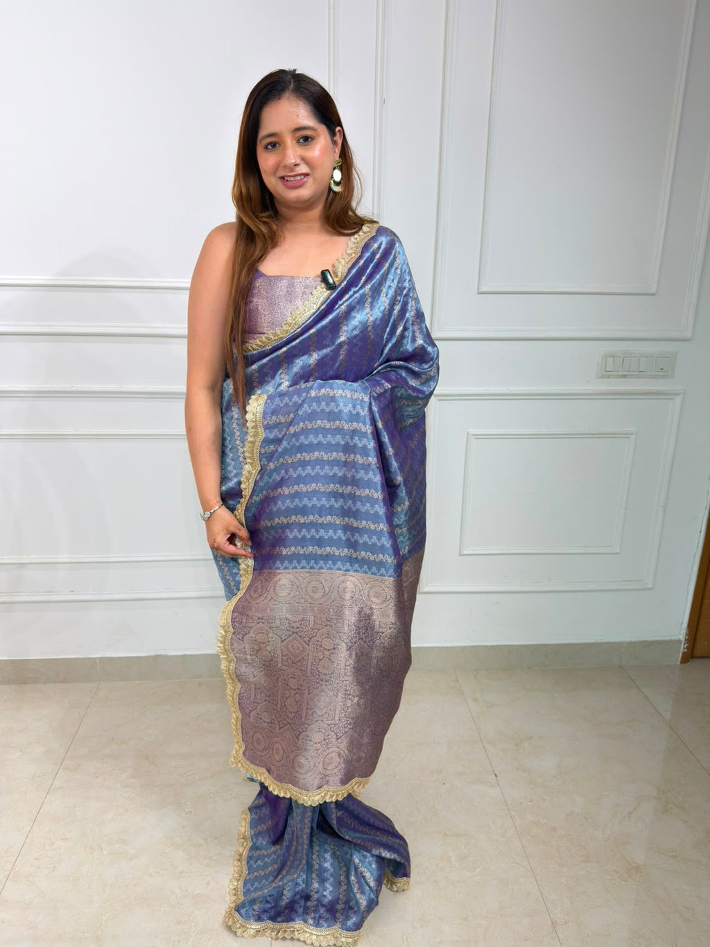 Celestique | Premium Shimmer Woven Designer Saree with Intricate Border