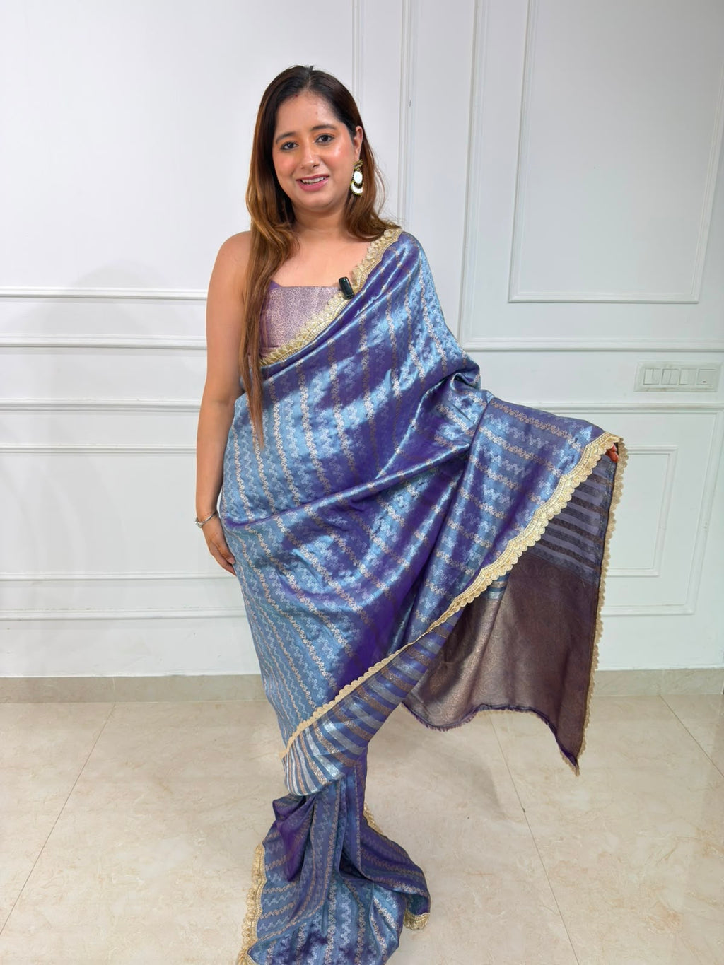 Celestique | Premium Shimmer Woven Designer Saree with Intricate Border