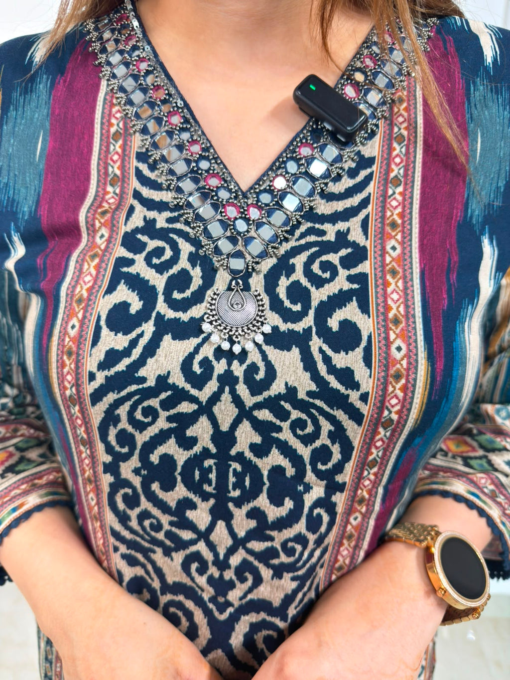 Mosaic | Co-Ord Set Printed Straight Kurta with Wide-Leg Pants Co-Ord Set | Elegant Everyday Ethnic Wear