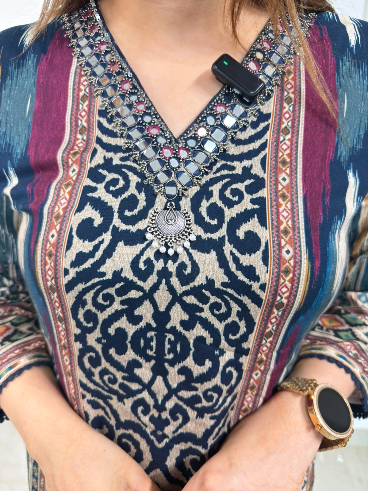 Mosaic | Co-Ord Set Printed Straight Kurta with Wide-Leg Pants Co-Ord Set | Elegant Everyday Ethnic Wear
