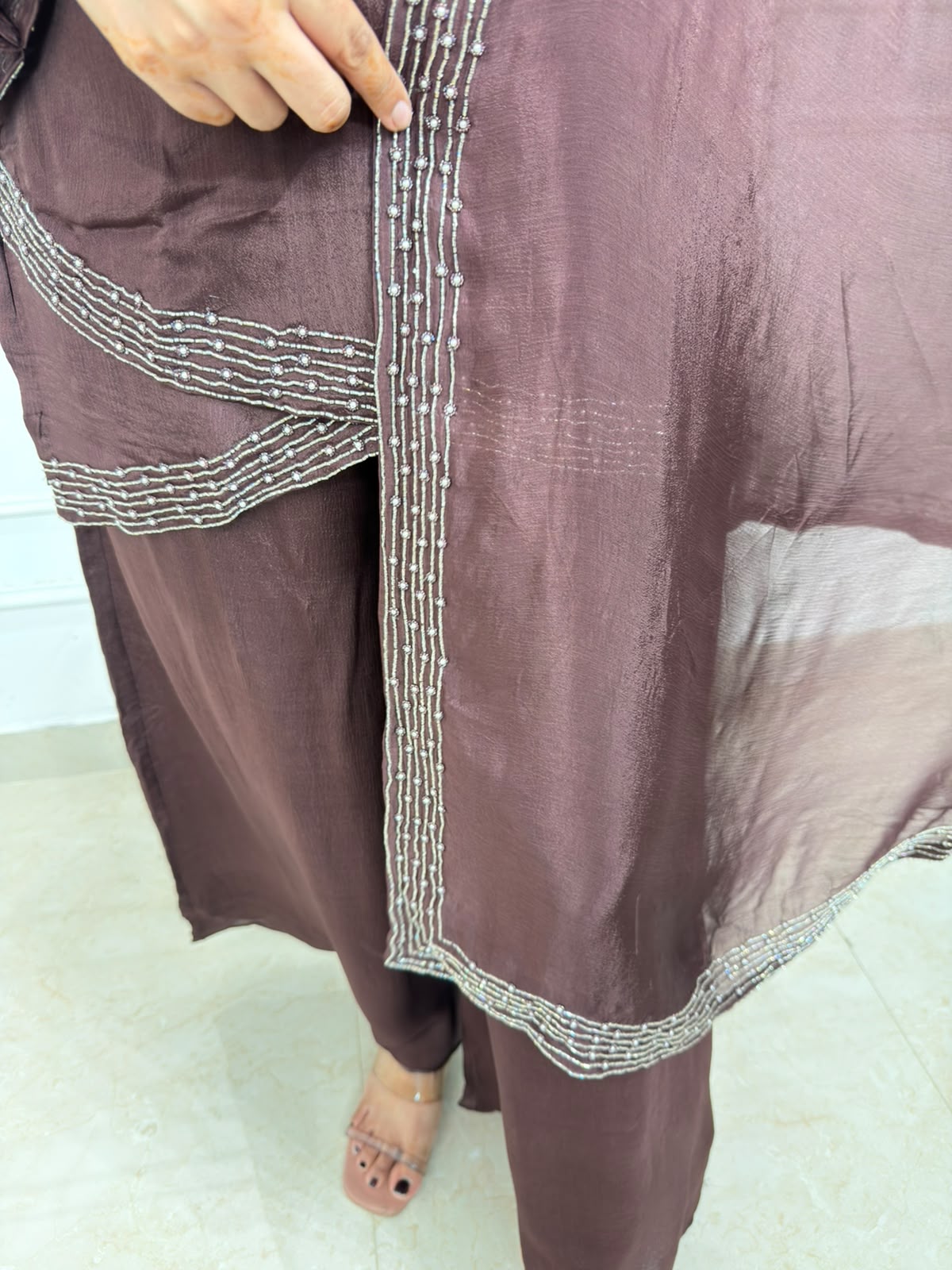 Cascade | Premium Asymmetrical Embellished Suit Set
