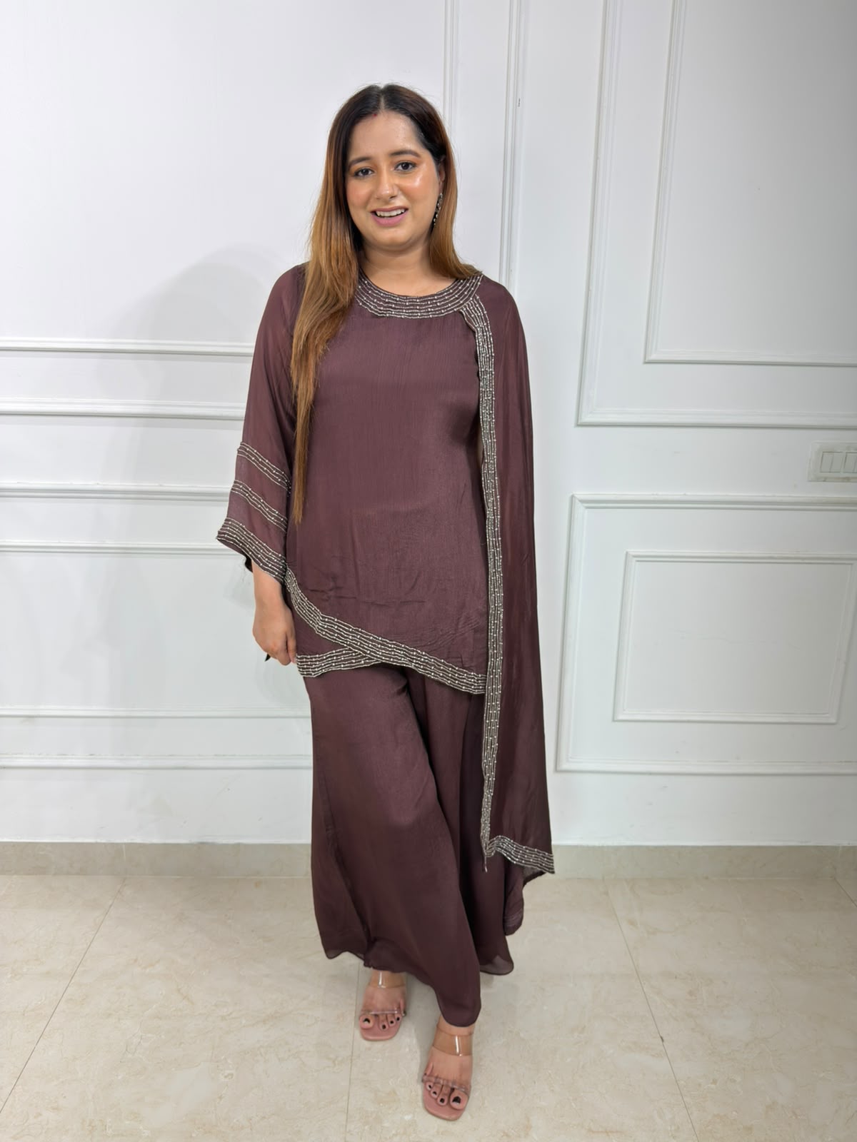 Cascade | Premium Asymmetrical Embellished Suit Set
