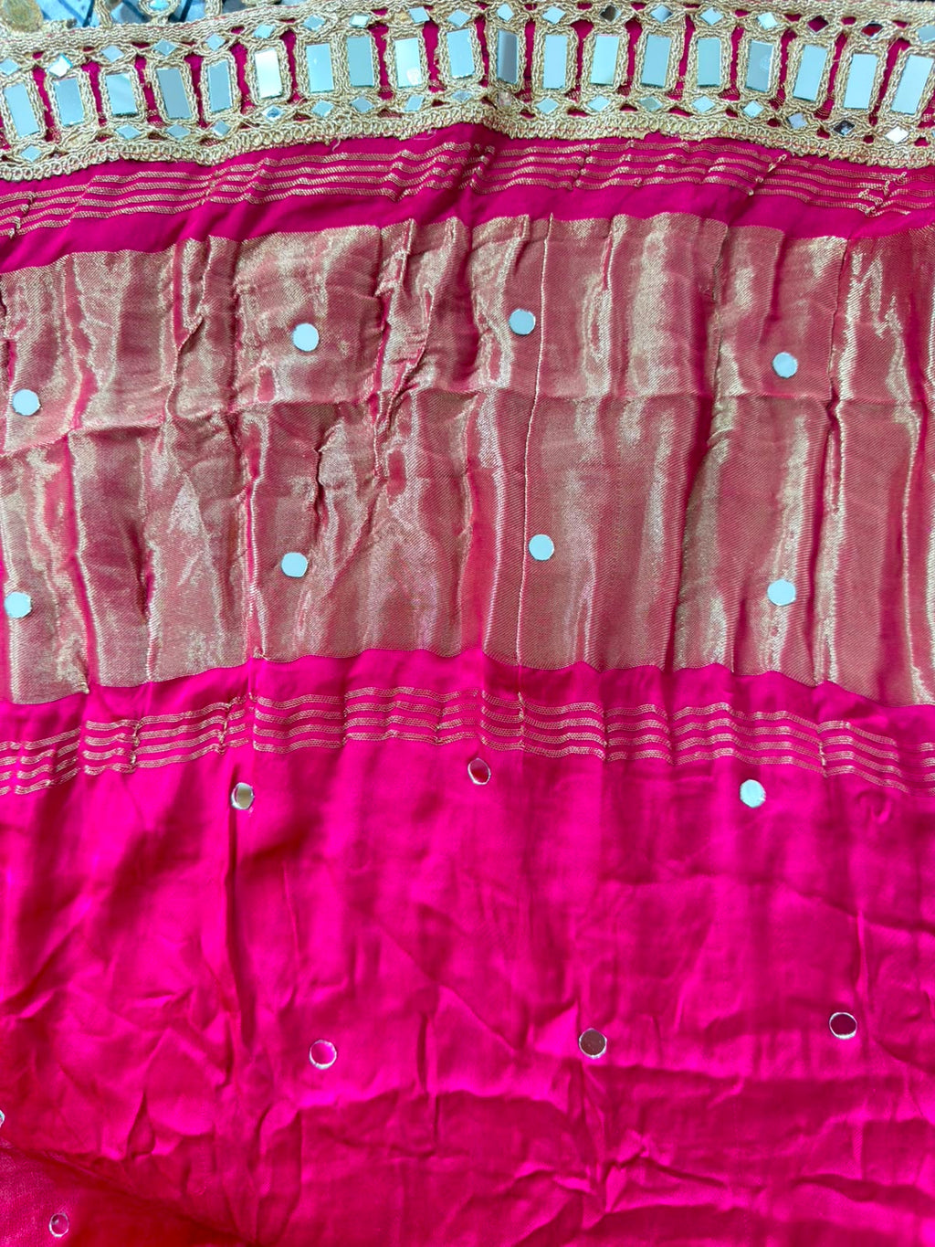 Nooré | Hand-Embellished Saree with Metallic Border & Tassel Detailing