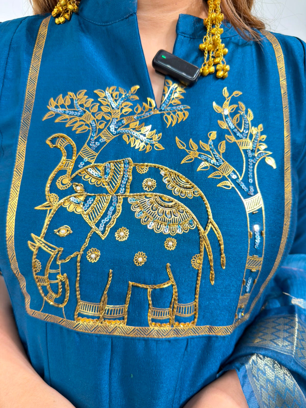 Mayurika | Embroidered Premium Anarkali Suit Set with Printed Dupatta