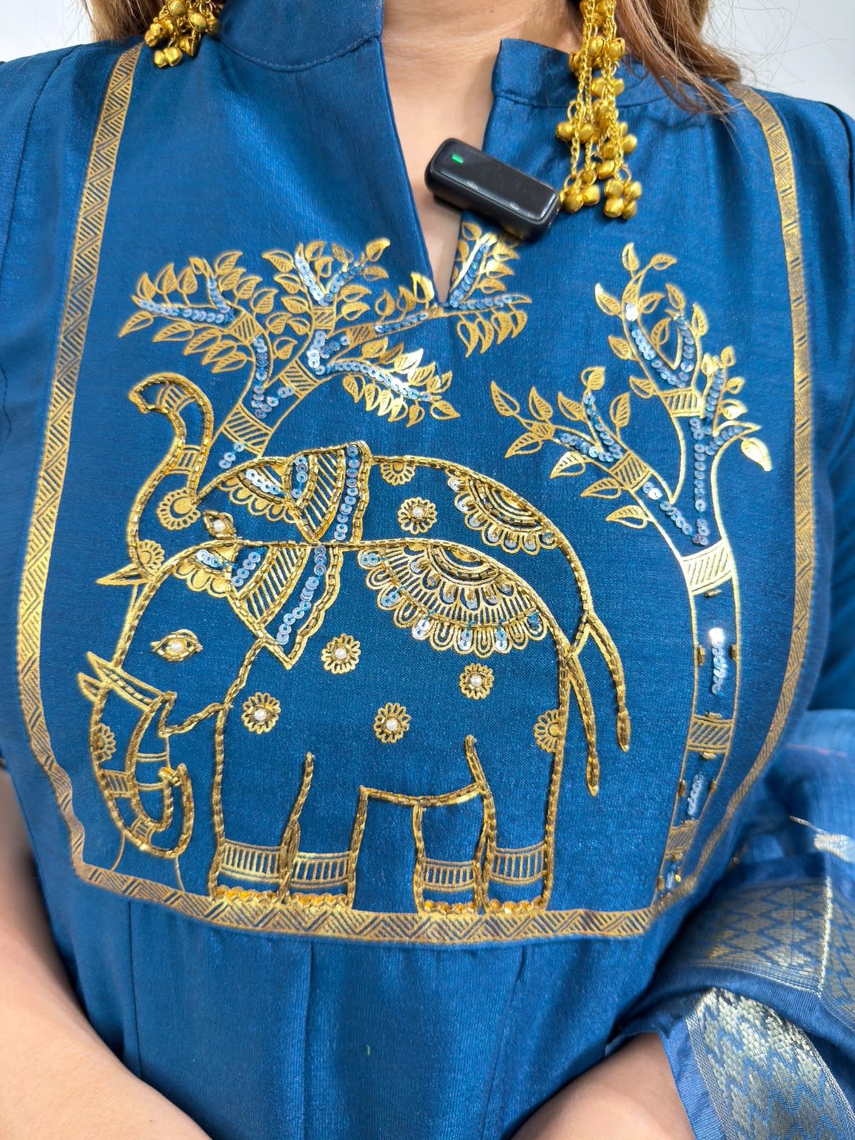 Mayurika | Embroidered Premium Anarkali Suit Set with Printed Dupatta