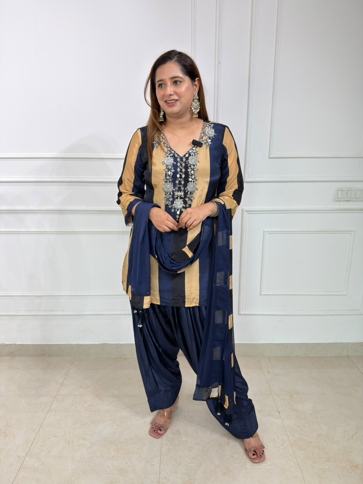 Nazm | Embroidered Premium Patiala Suit Set with Dupatta