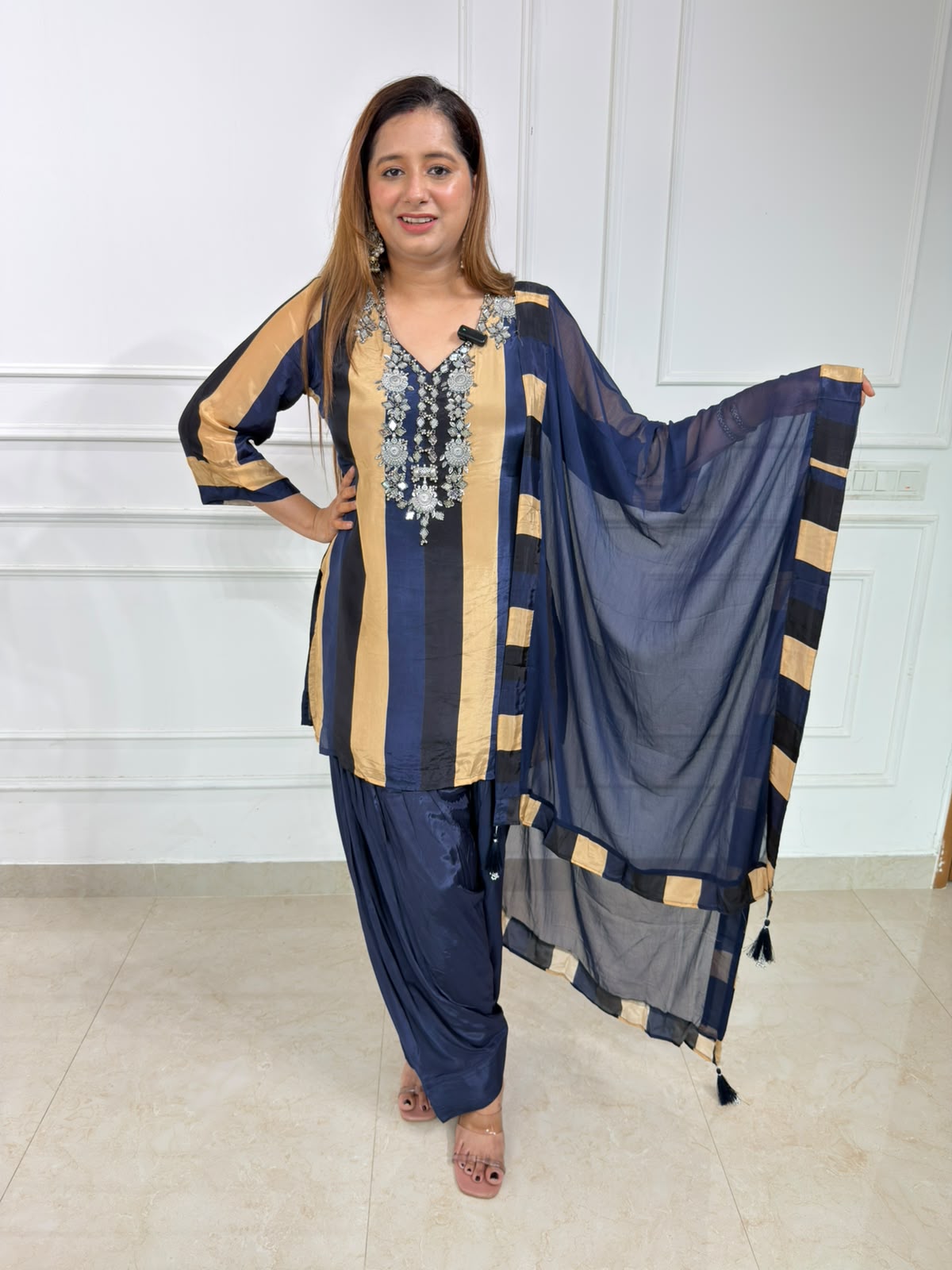 Nazm | Embroidered Premium Patiala Suit Set with Dupatta