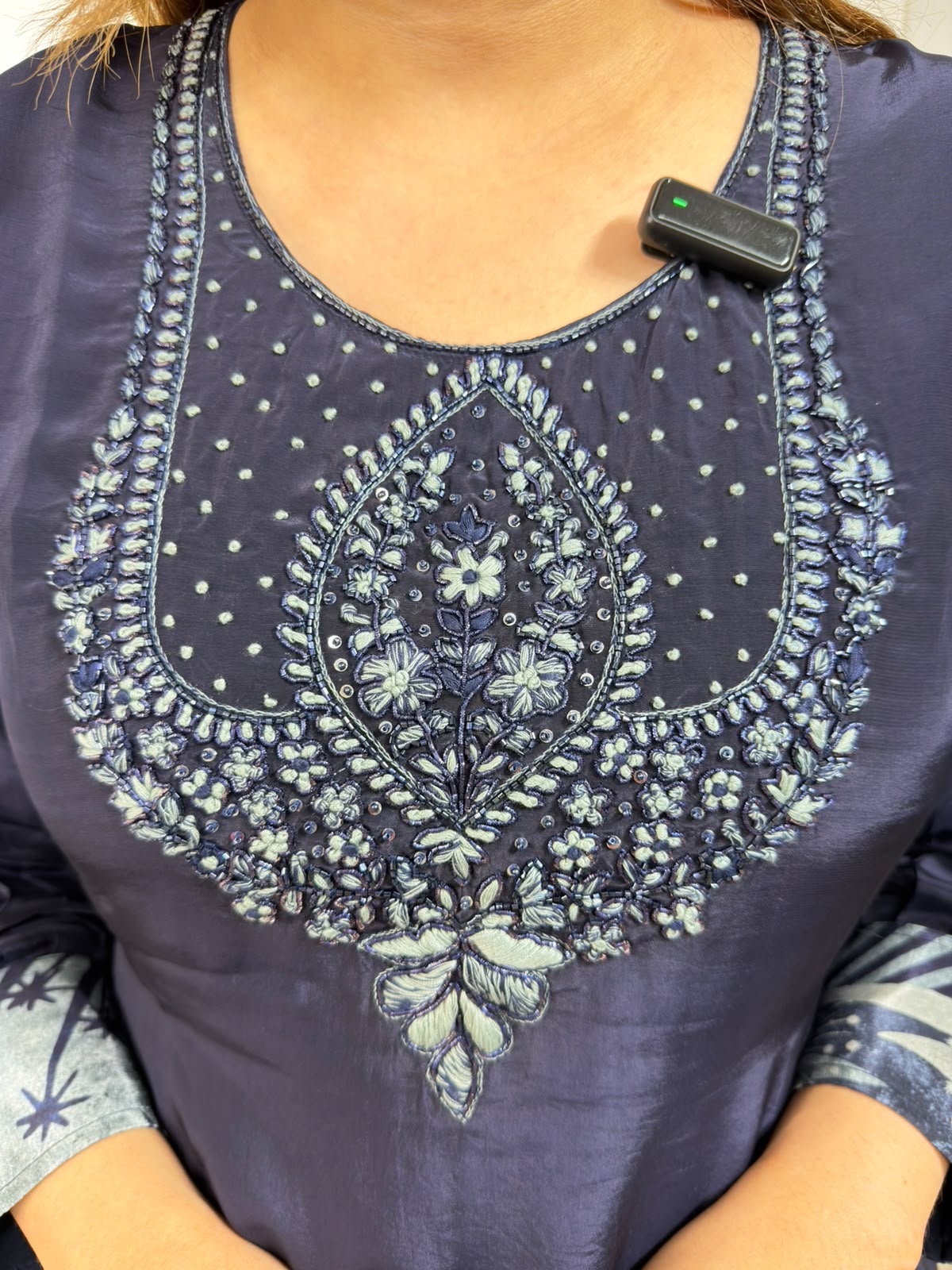 Nayab | Embroidered Handkerchief Kurti with Printed Palazzo Co-ord Set