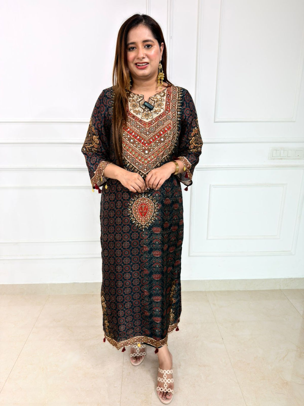 Zareen | Premium Ajrakh Inspired Straight Kurta