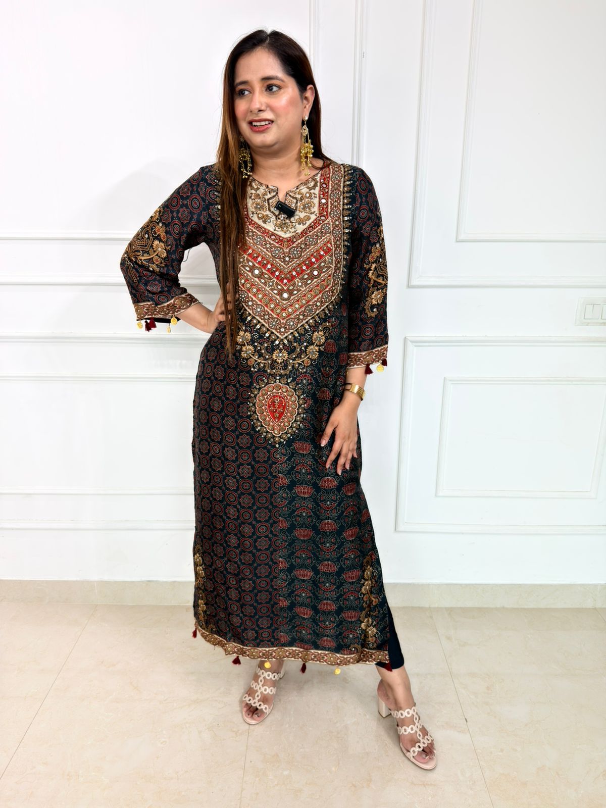 Zareen | Premium Ajrakh Inspired Straight Kurta