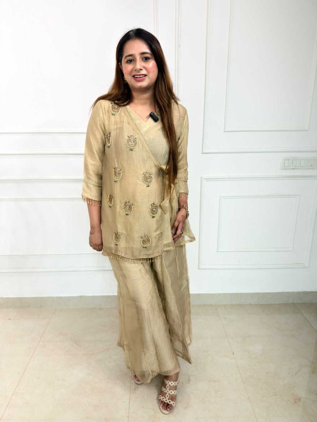 Aafreen | Embroidered Kurta with Flared Palazzo Set