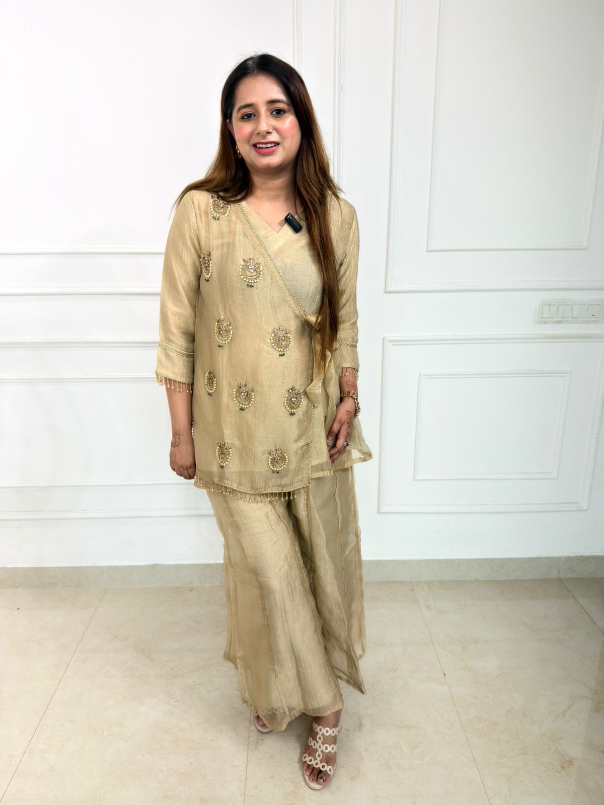 Aafreen | Embroidered Kurta with Flared Palazzo Set