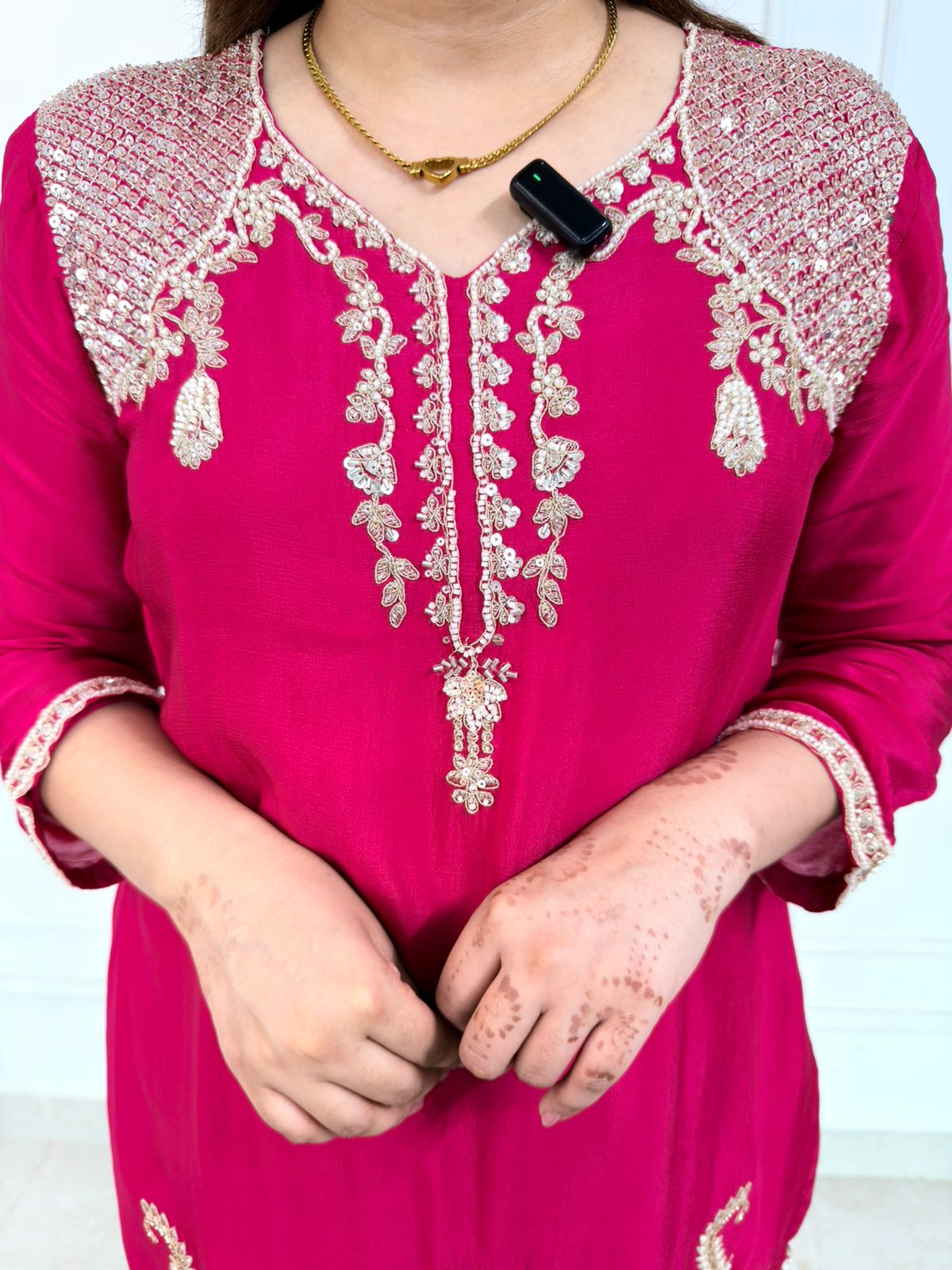 Zivara – Regal Magenta Embroidered 3-Piece Suit Set