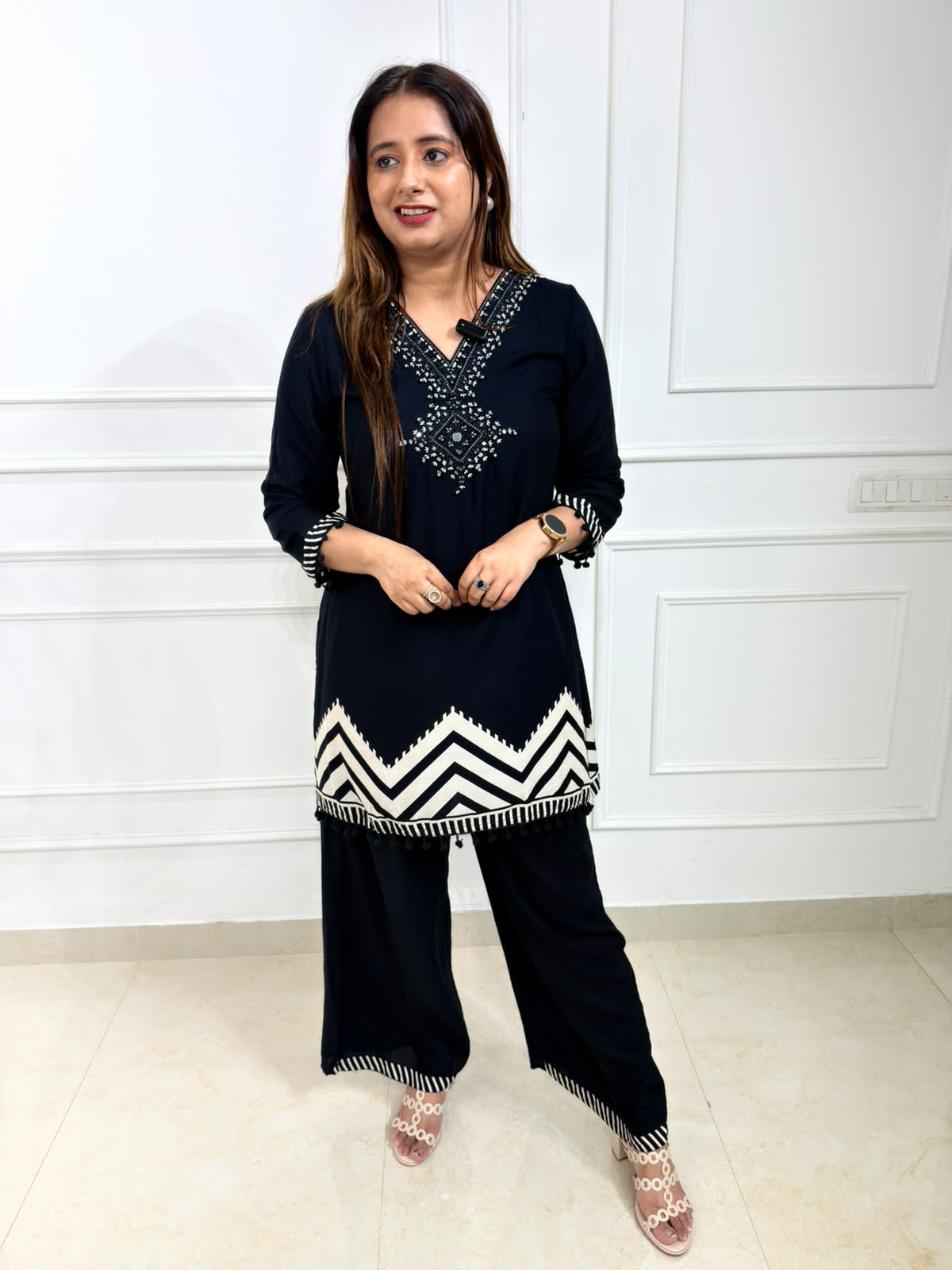 Arohi | Embroidered Chevron Co-Ord Set
