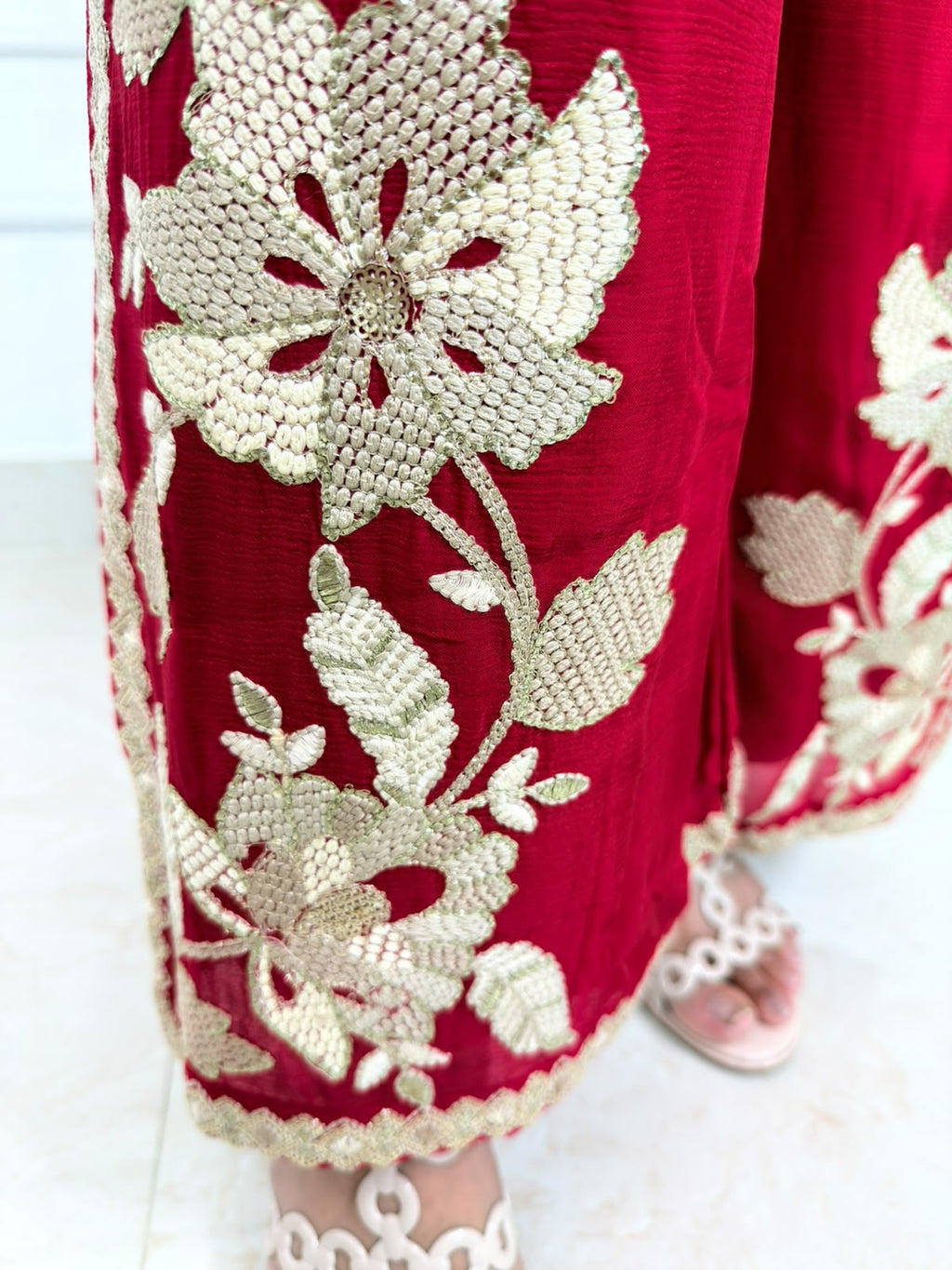 Ilana | Red Embroidered Co-Ord Set