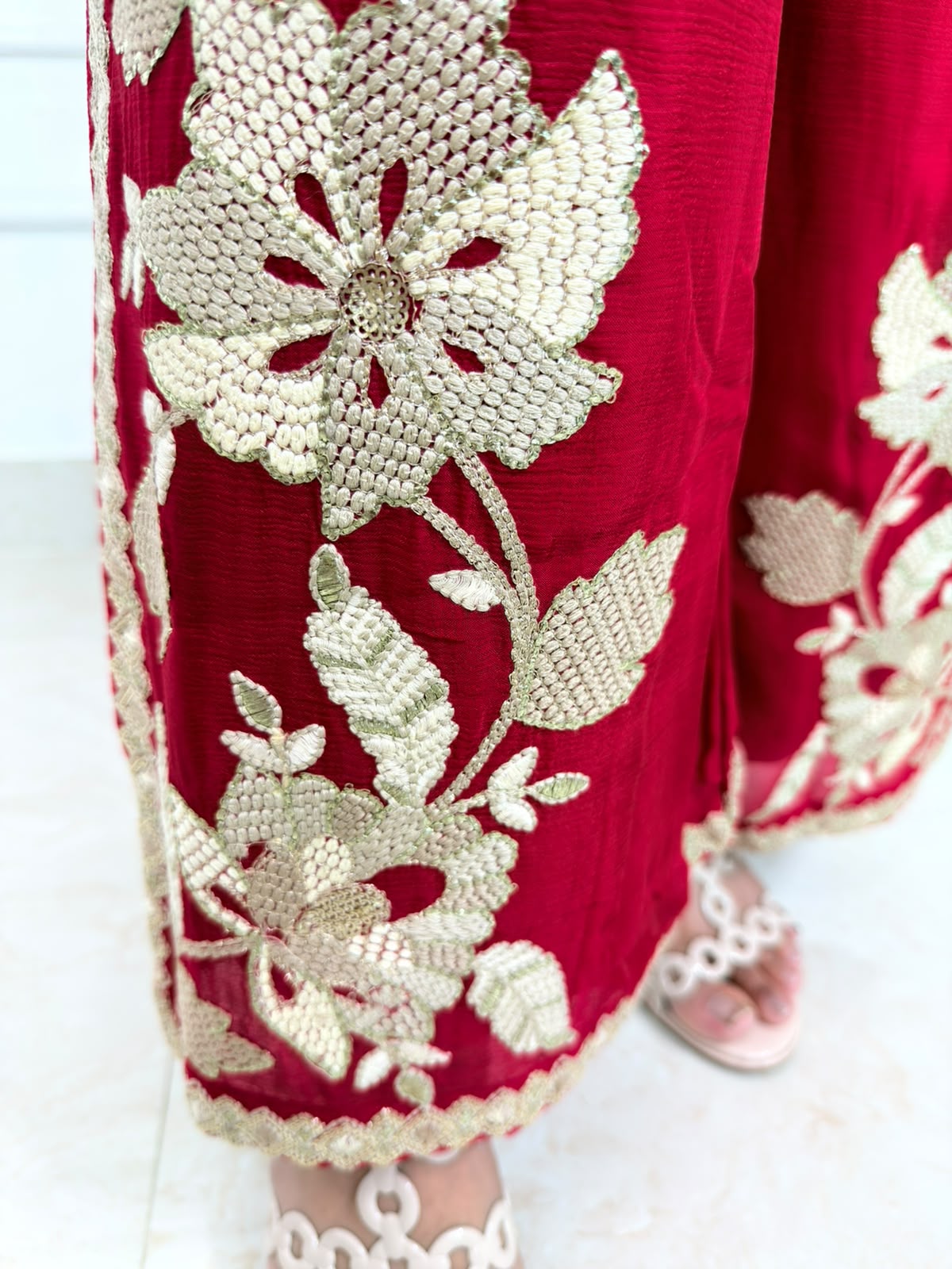 Ilana | Red Embroidered Co-Ord Set