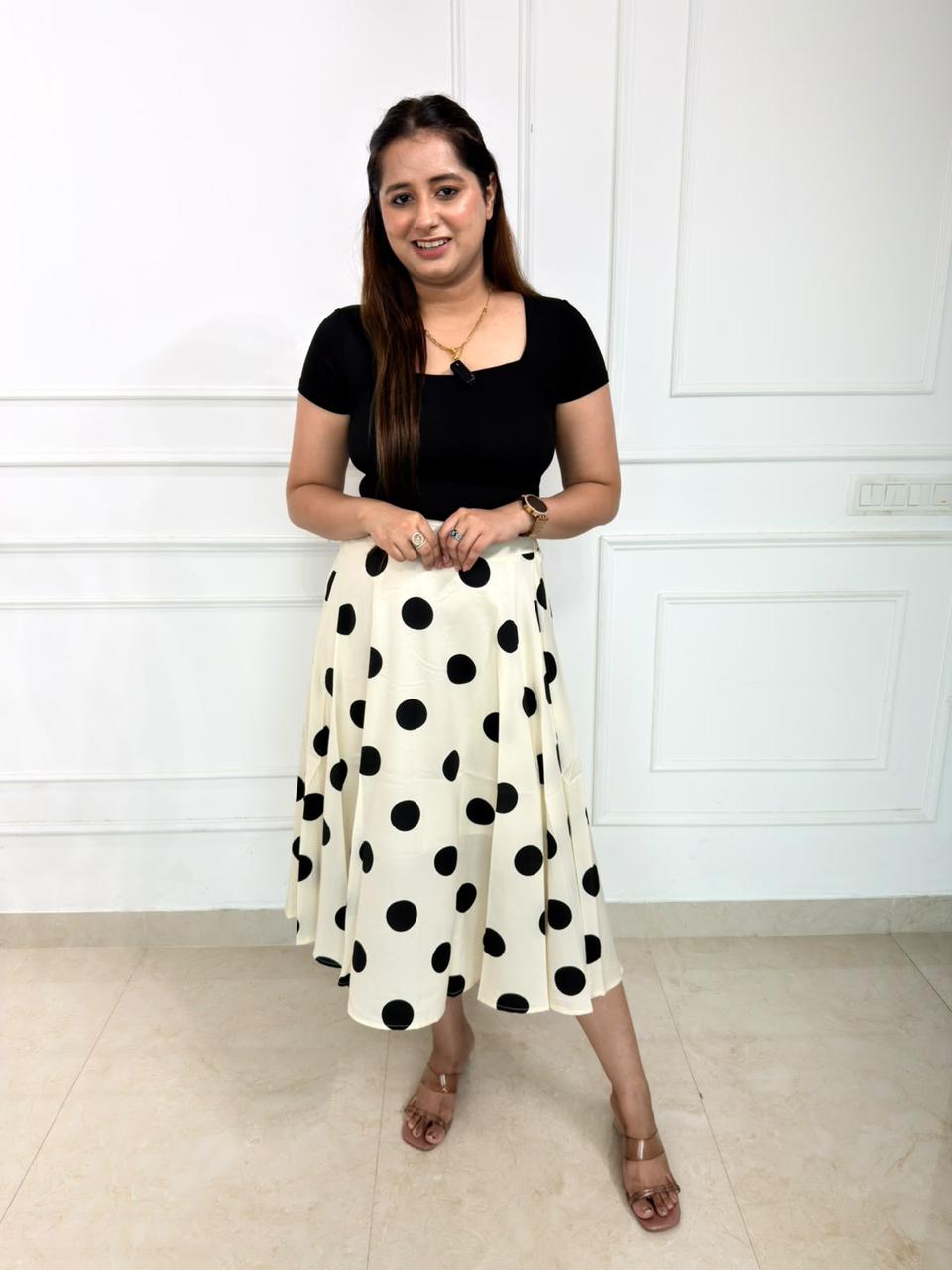 Bellara | Polka Dot Flared Skirt