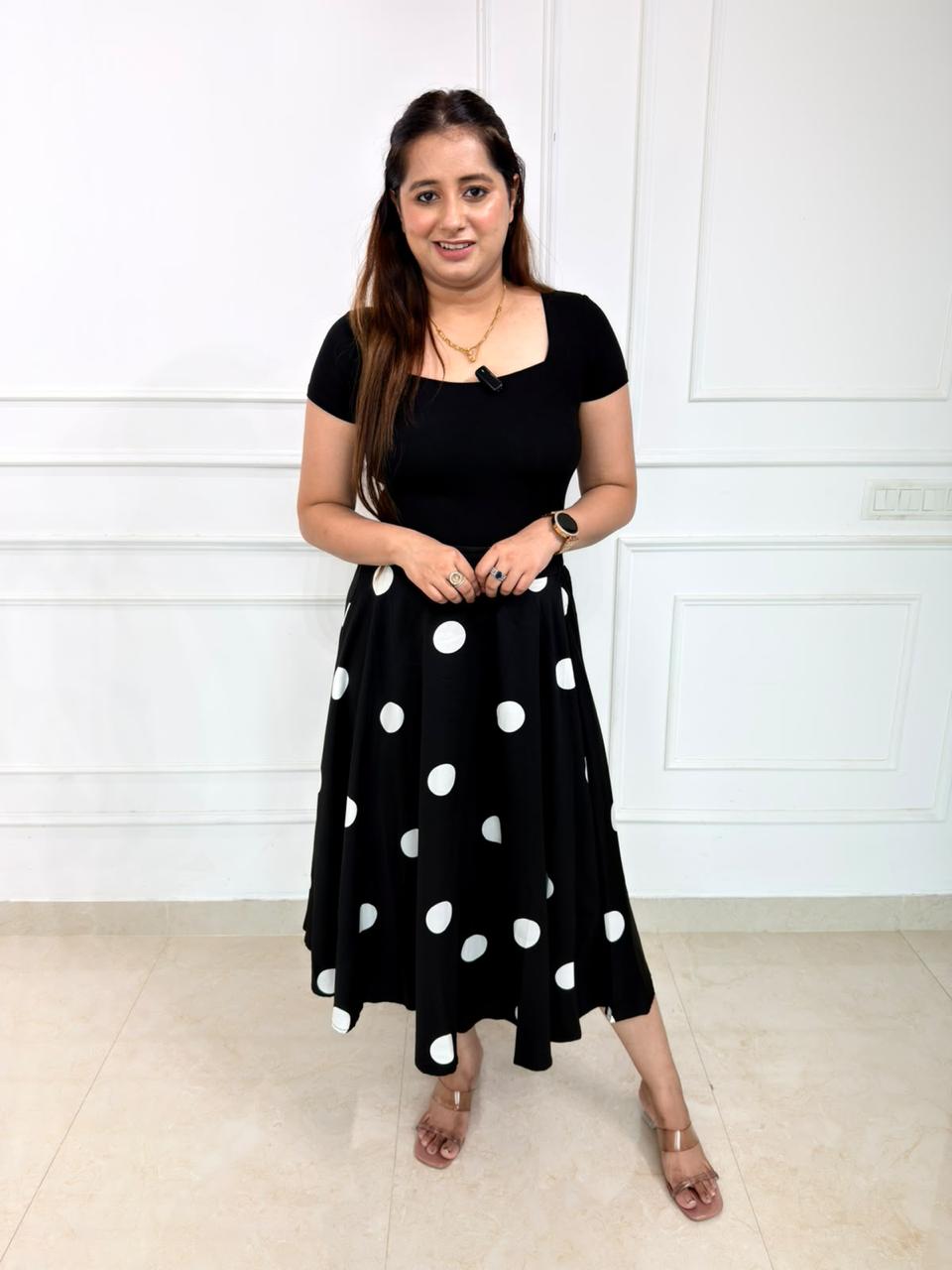 Bellara | Polka Dot Flared Skirt