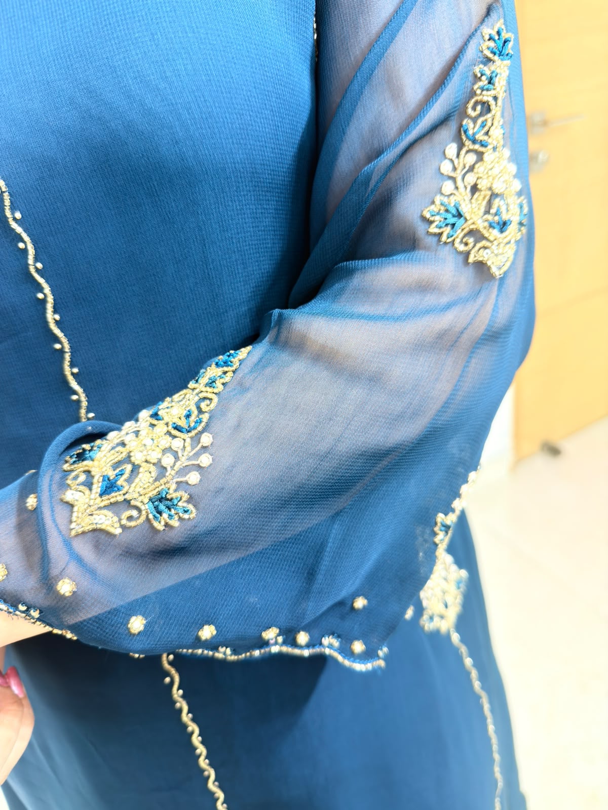 Nivara | Embroidered Navy Blue Suit Set