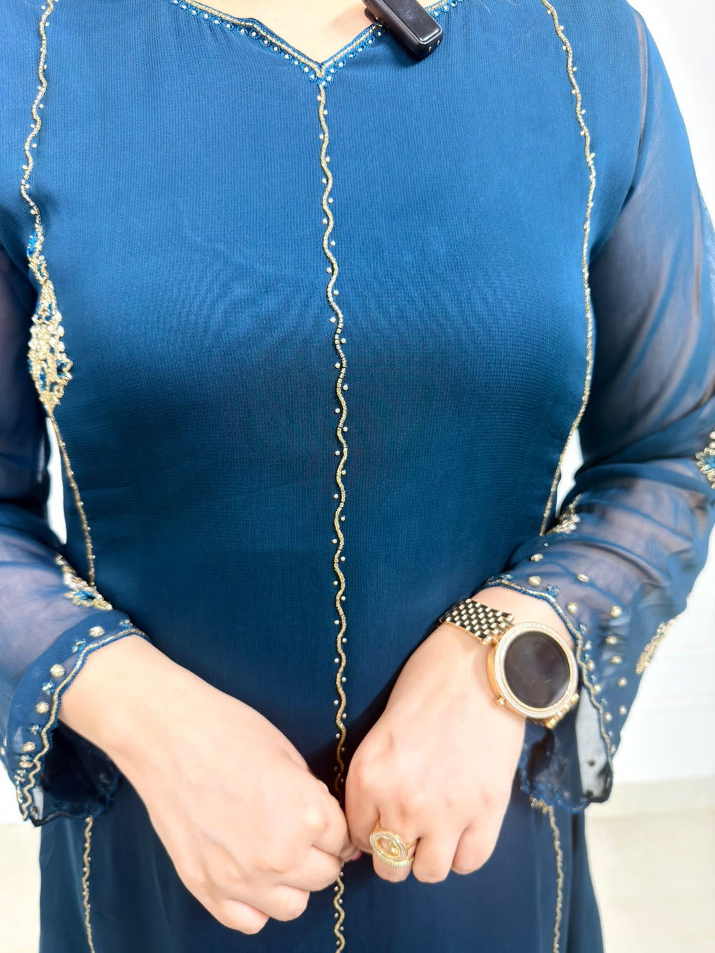 Nivara | Embroidered Navy Blue Suit Set