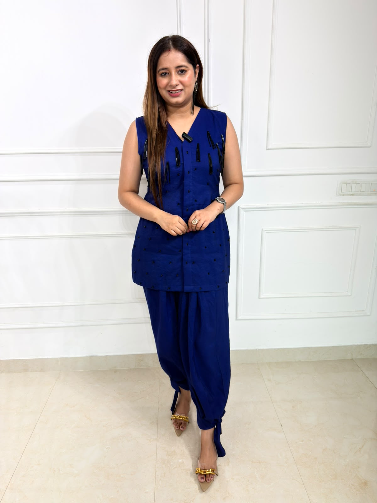 Nayra – Navy Blue Embellished 2-Piece Coord Set