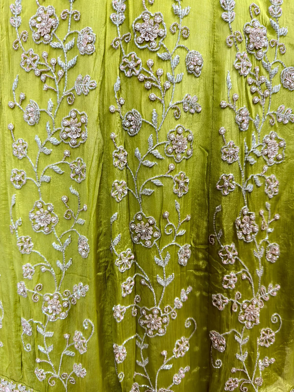 Chandrika | Olive Green Embroidered Anarkali Suit Set
